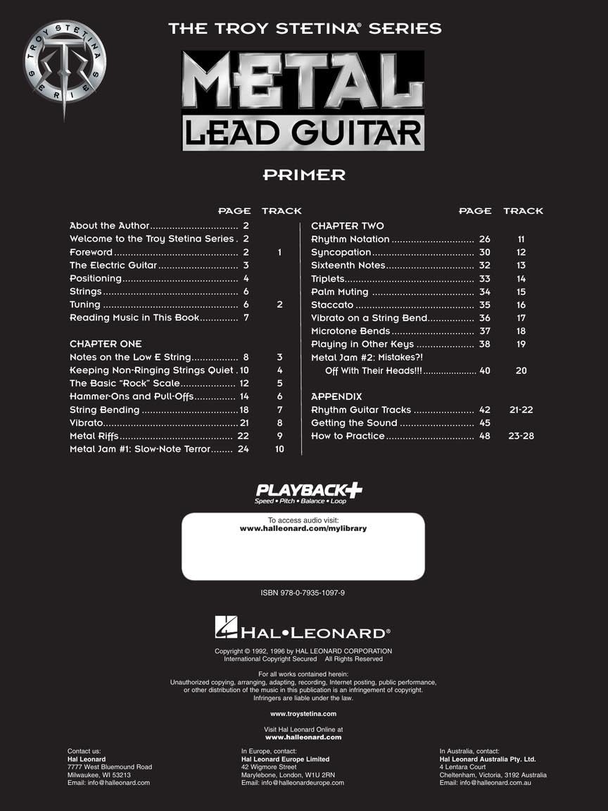 Metal Lead Guitar Primer Book/Online Audio (Troy Stetina) - Image 4