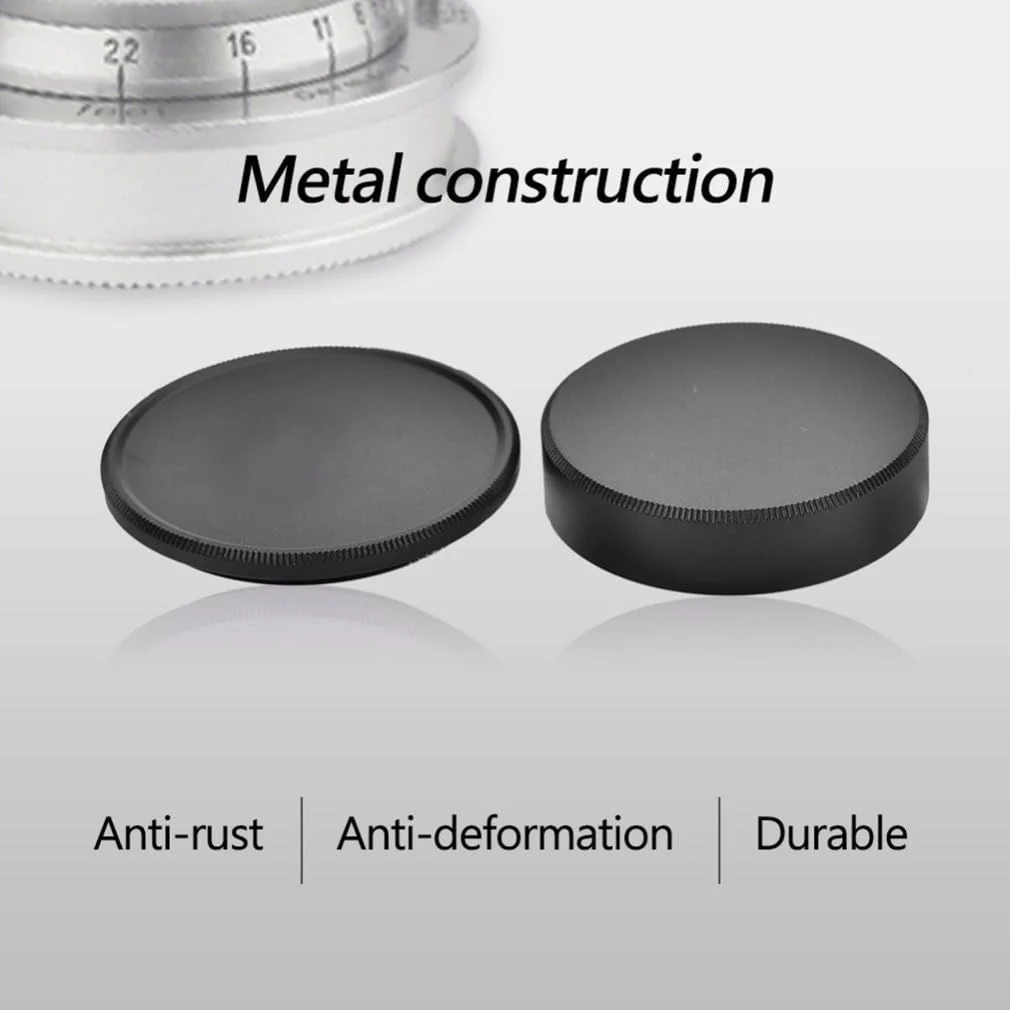 Metal M39 Body Cap and Rear Lens Cap Set, CNC Machined Aluminum Alloy Camera Front Body & Lens Rear Cover for Leica Thread Mount (LTM) L39 M39 39mm Screw Mount (LSM) Cameras Lenses (Black) Body Cap+Rear Lens Cap Set Black - Image 3