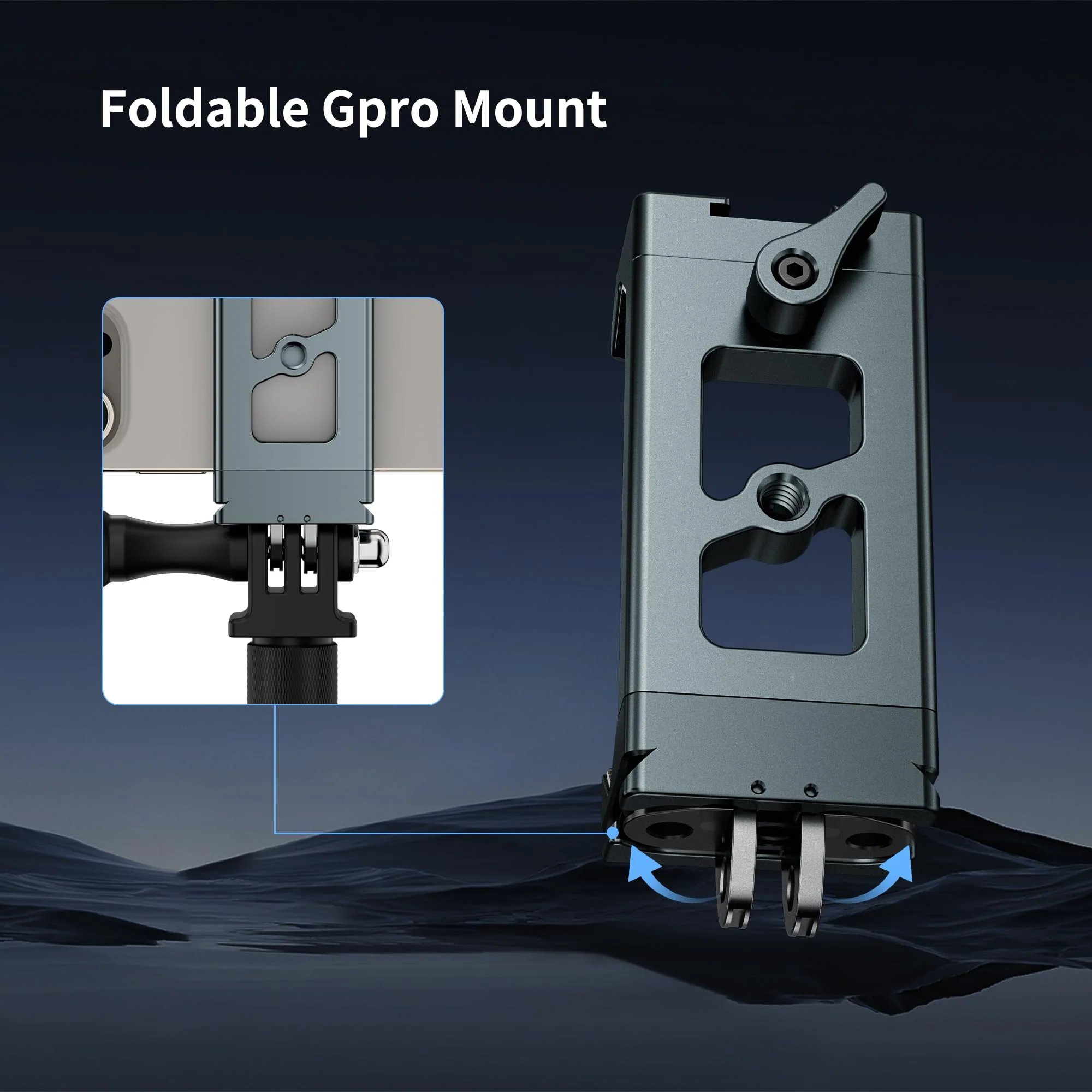 Metal Phone Tripod Mount Arca Port & Action Camera Adapter, Adjustable Smartphone Tripod Adapter Clamp Cell Phone Stand Holder Compatible with iPhone Plus PRO Max GoPro Samsung Galaxy Motorola Pixel - Image 7