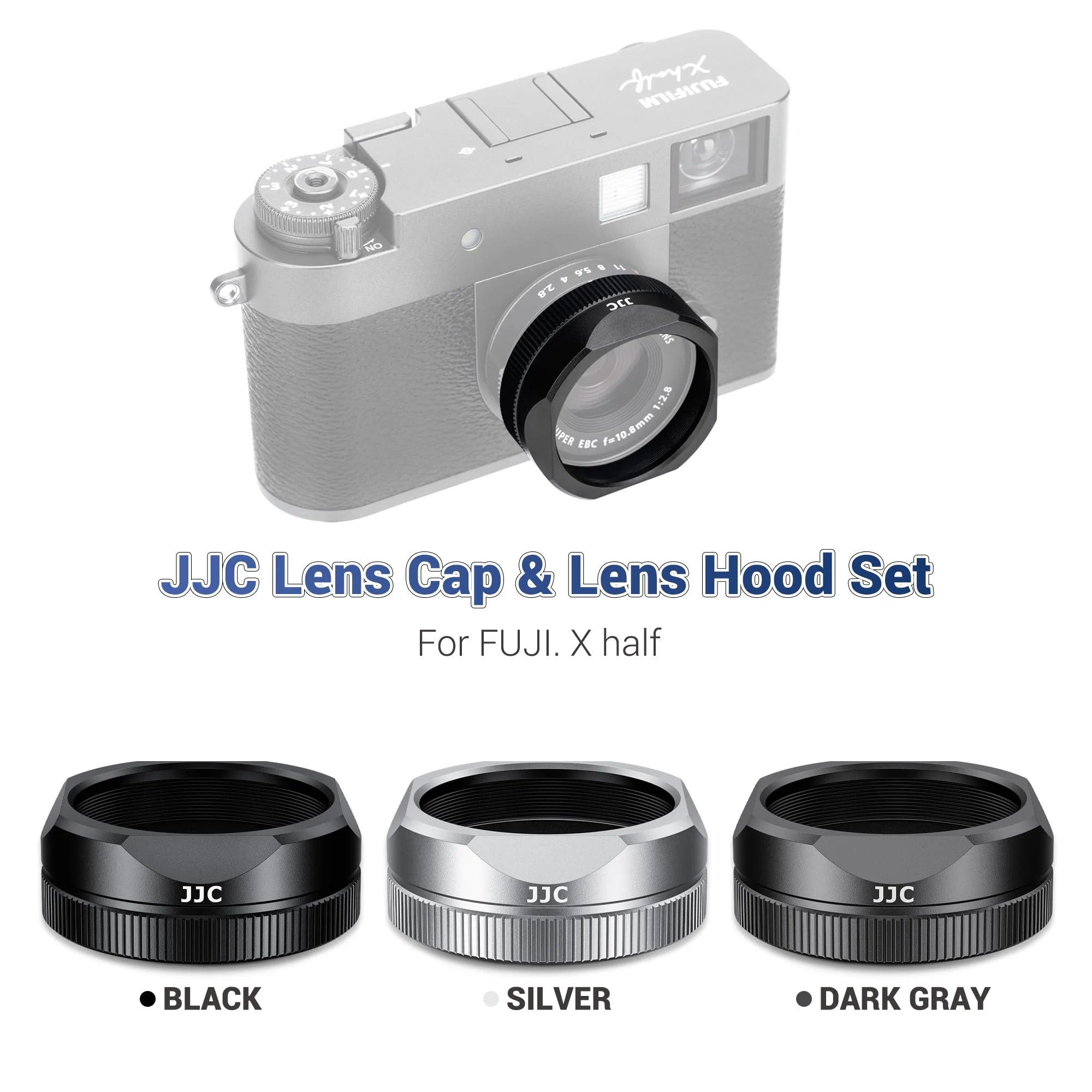Metal Square X Half Lens Hood Sun Shade with Lens Cap for Fuji Fujifilm X Half Xhalf Digital Camera, Protective Cover Shading Hood Protector, Block Stray Light Reduce Flare - Black Black for Fujifilm X Half - Image 9