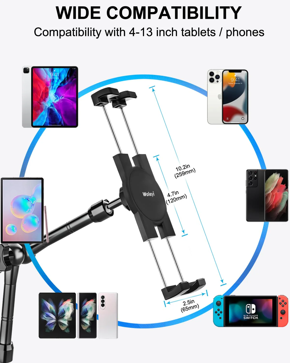 Metal Tablet Mount for Truck - Heavy Duty [Super Suction Cup] Tablet Truck Mount Dashboard Windshield for Car/Semi Truck/Pickup/Van/SUV/Commercial Vehicle for 4.7-13" iPad Pro Air Mini, iPhone, Galaxy - Image 7