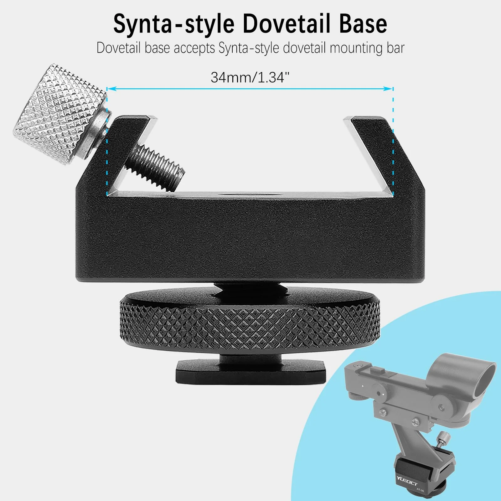 Metal Telescope Finderscope Mount Adapter Finder Scope Base Dovetail Bracket with 1/4" Threaded Hole for Video DSLR Mirrorless Camera Flash Hotshoe Coldshoe Hot Cold Shoe Sky Astrophotography - Image 2
