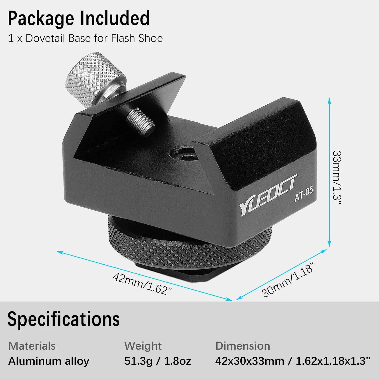 Metal Telescope Finderscope Mount Adapter Finder Scope Base Dovetail Bracket with 1/4" Threaded Hole for Video DSLR Mirrorless Camera Flash Hotshoe Coldshoe Hot Cold Shoe Sky Astrophotography - Image 7