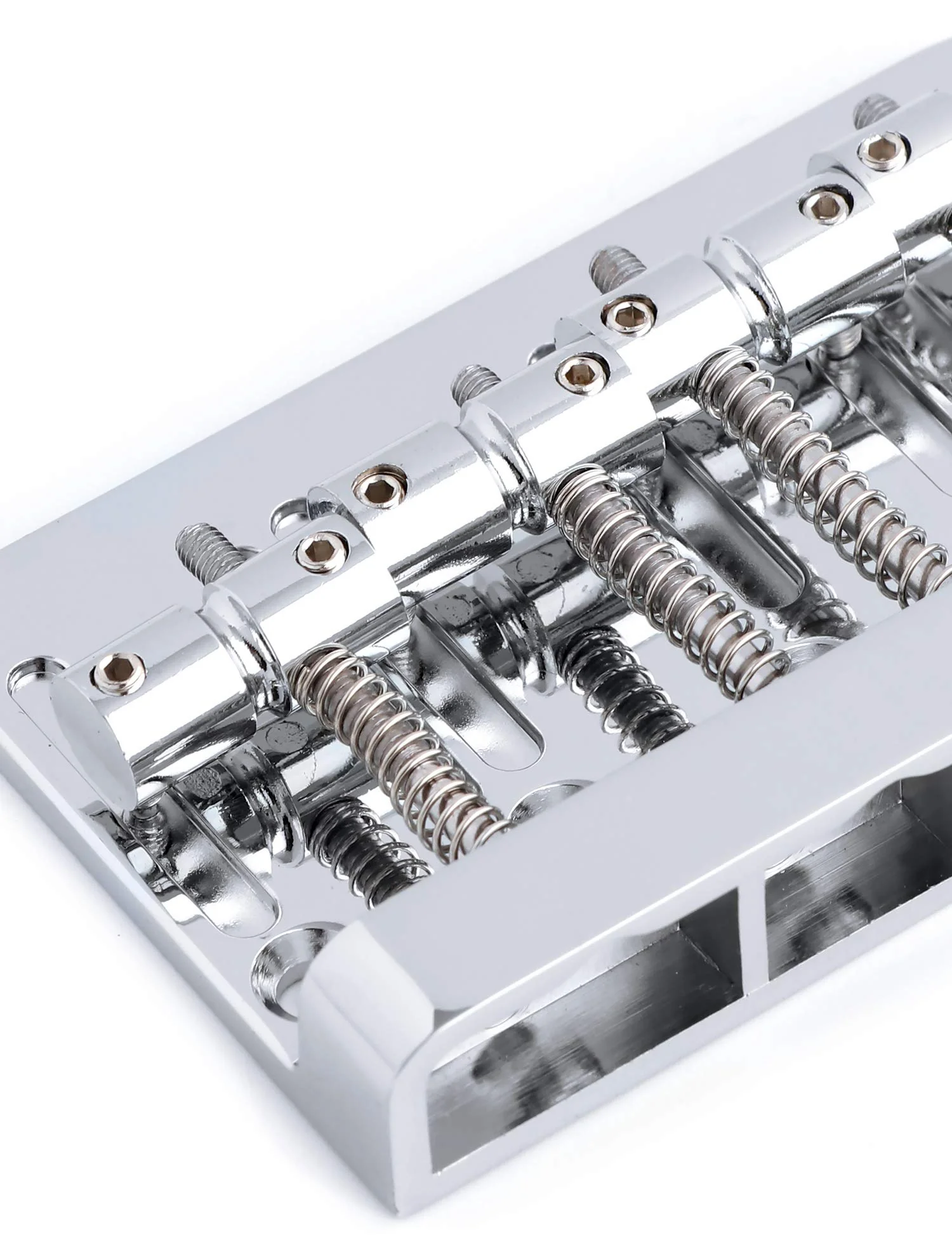 Metallor 4 String Bass Bridge Tailpiece Fixed Saddles for Electric Bass Guitar Jazz Bass or Precision Bass Chrome. - Image 4