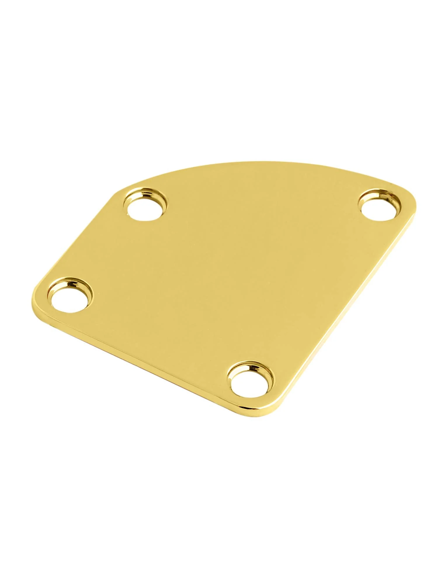Metallor Electric Guitar Neck Plate Curved Cutaway Semi Round Neck Joint Back Mounting Plate for Stratocaster Telecaster Style Electric Guitar Bass Parts Replacement 4 Holes with Screws Gold. Gold-1 - Image 2