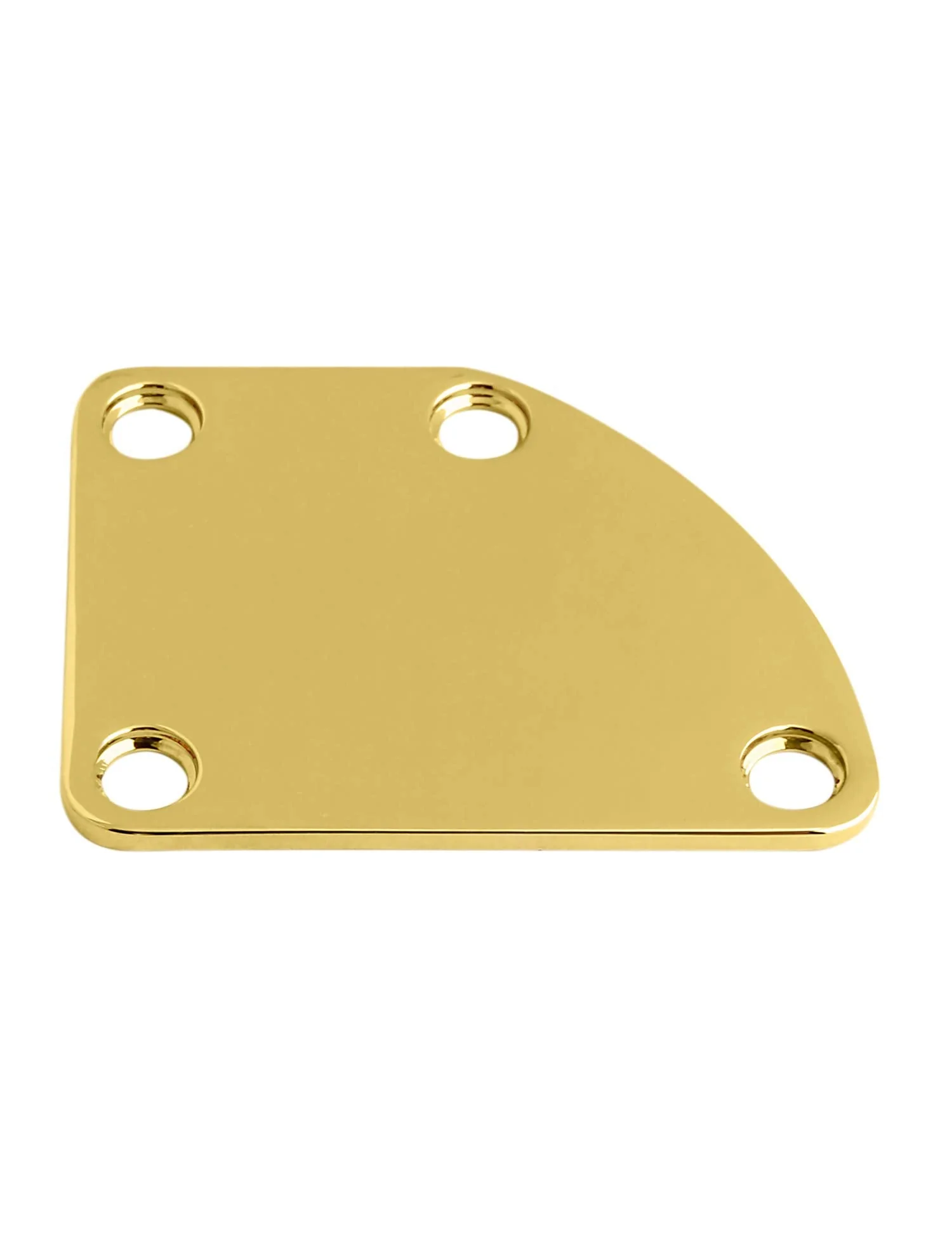 Metallor Electric Guitar Neck Plate Curved Cutaway Semi Round Neck Joint Back Mounting Plate for Stratocaster Telecaster Style Electric Guitar Bass Parts Replacement 4 Holes with Screws Gold. Gold-1 - Image 4