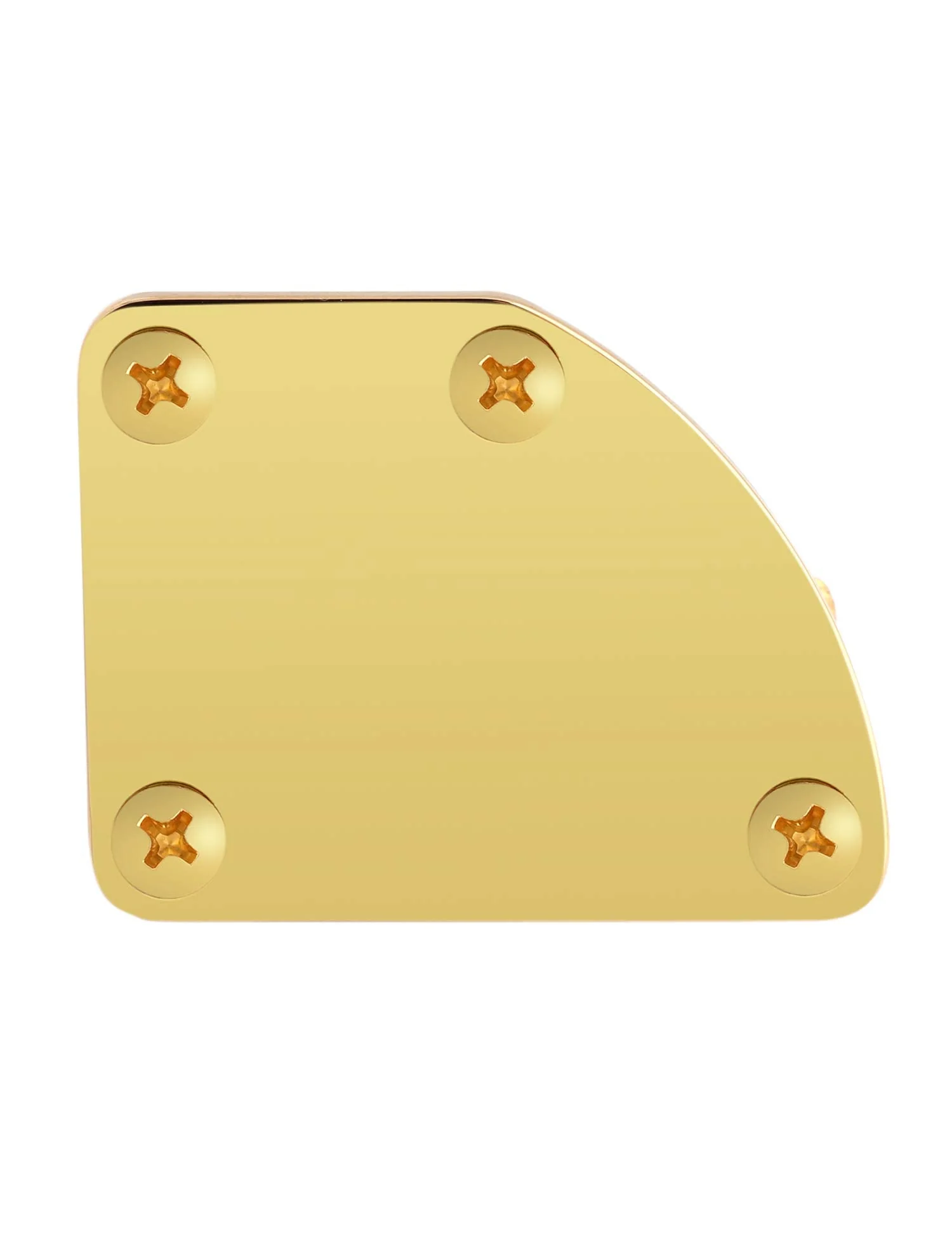 Metallor Electric Guitar Neck Plate Curved Cutaway Semi Round Neck Joint Back Mounting Plate for Stratocaster Telecaster Style Electric Guitar Bass Parts Replacement 4 Holes with Screws Gold. Gold-1 - Image 5