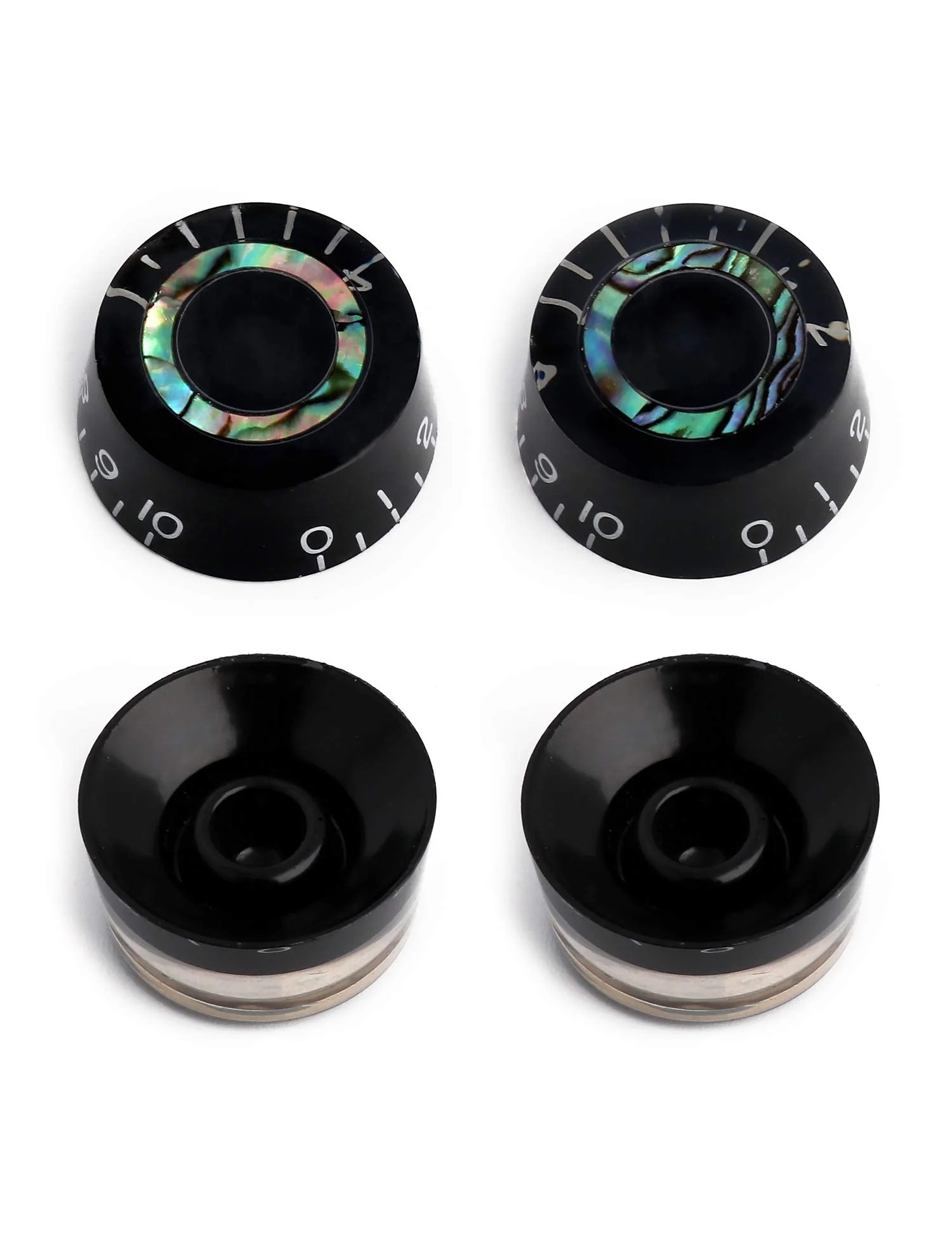 Metallor Electric Guitar Top Hat Knobs Speed Volume Tone Control Knobs Compatible with Les Paul LP Style Electric Guitar Parts Replacement Set of 4Pcs. Abalone Circle - Image 2