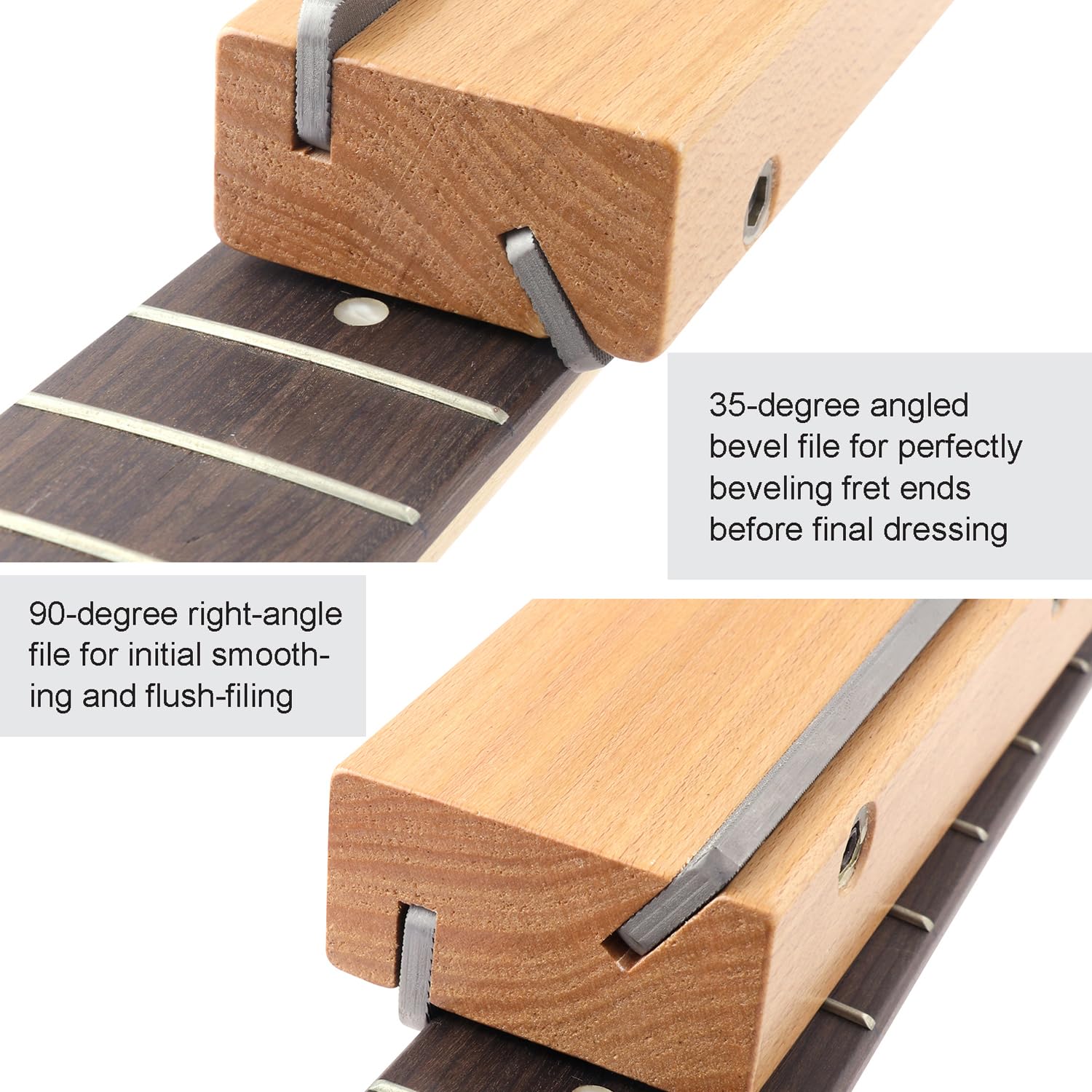 Metallor Guitar Fret Beveling File Wood Guitar Fret Crowning File Chamfering File Wood Cutting Edge Tool Fret End Dressing Guitar Luthier Tool Repair Tools. - Image 4