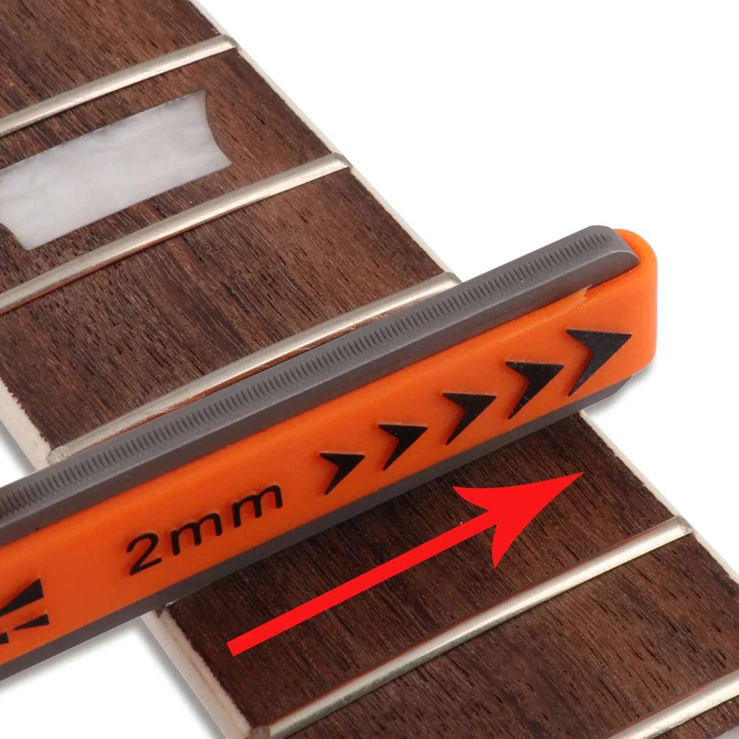 Metallor Guitar Fret Crowning Files Dual Sized Compact Fret Dressing File for Standard Guitar Frets with Coarse and Fine Cutting Edges Rubber Grip Guitar Luthiers Tools Repair Tools. (2mm-Medium) 2mm-Medium - Image 2
