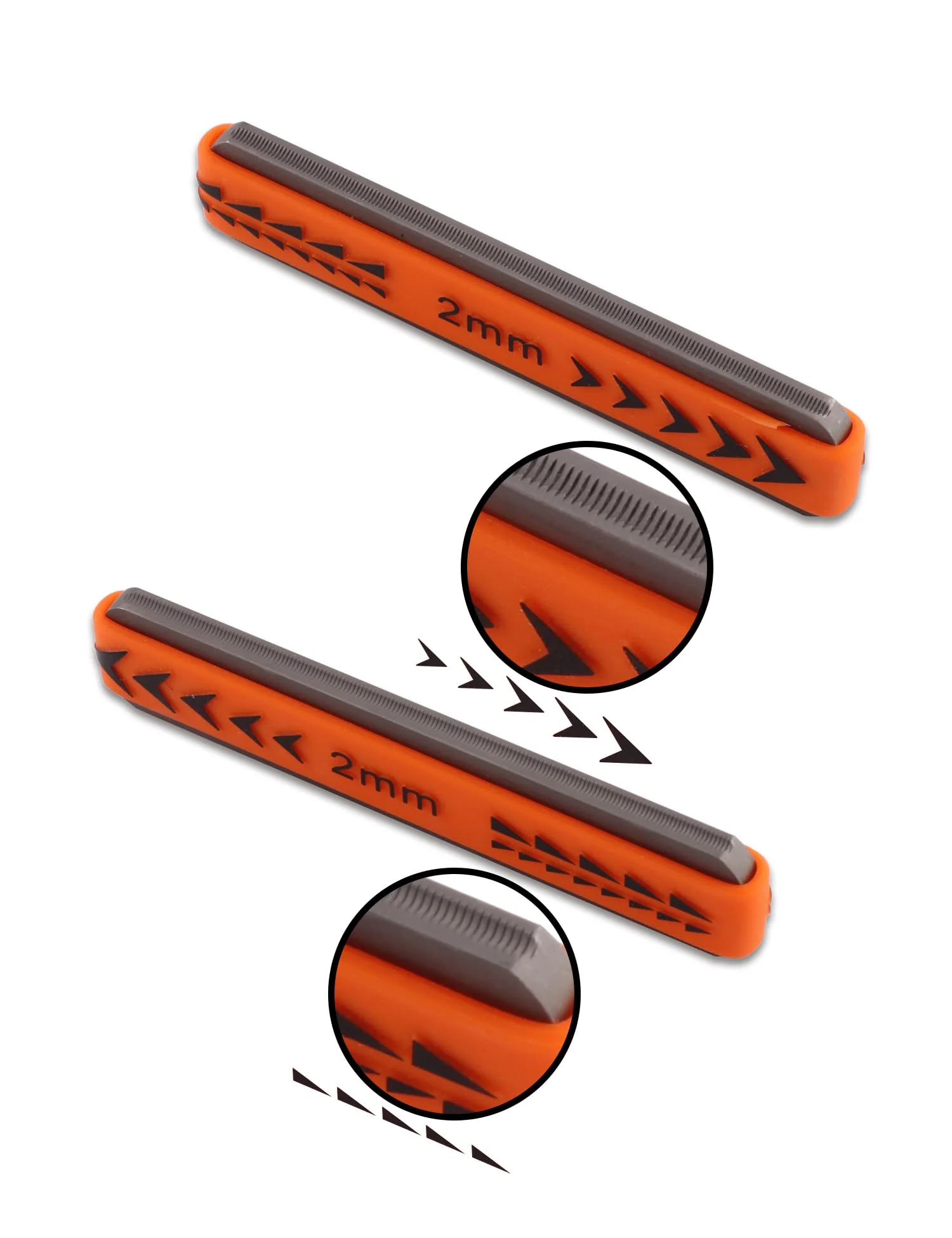 Metallor Guitar Fret Crowning Files Dual Sized Compact Fret Dressing File for Standard Guitar Frets with Coarse and Fine Cutting Edges Rubber Grip Guitar Luthiers Tools Repair Tools. (2mm-Medium) 2mm-Medium - Image 3