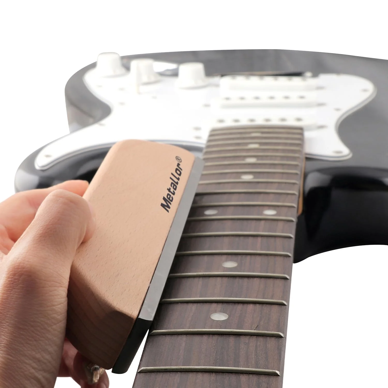 Metallor Guitar Fret Leveling File Wood Guitar Fingerboard Leveling Flat File for Fret Dressing Fret Sanding with Wood Handle Guitar Luthier Tools Repair Tools. - Image 2