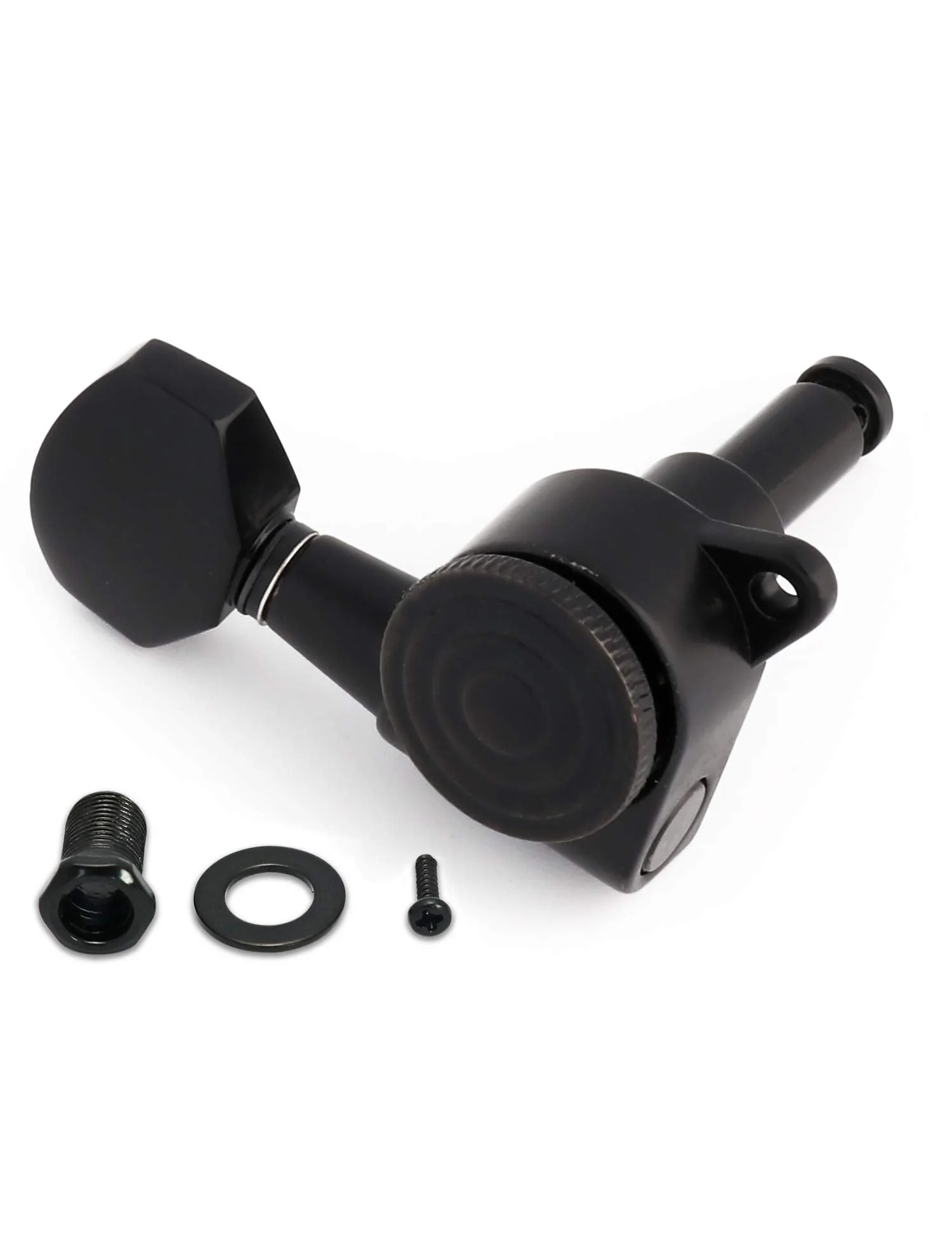 Metallor Locking Guitar String Tuning Pegs 18:1 Gear Ratio Guitar Machines Heads Tuners Tuning Keys 3L 3R for ST TL LP SG Style Electric Guitar or Folk Acoustic Guitar Parts Replacement Black. - Image 4