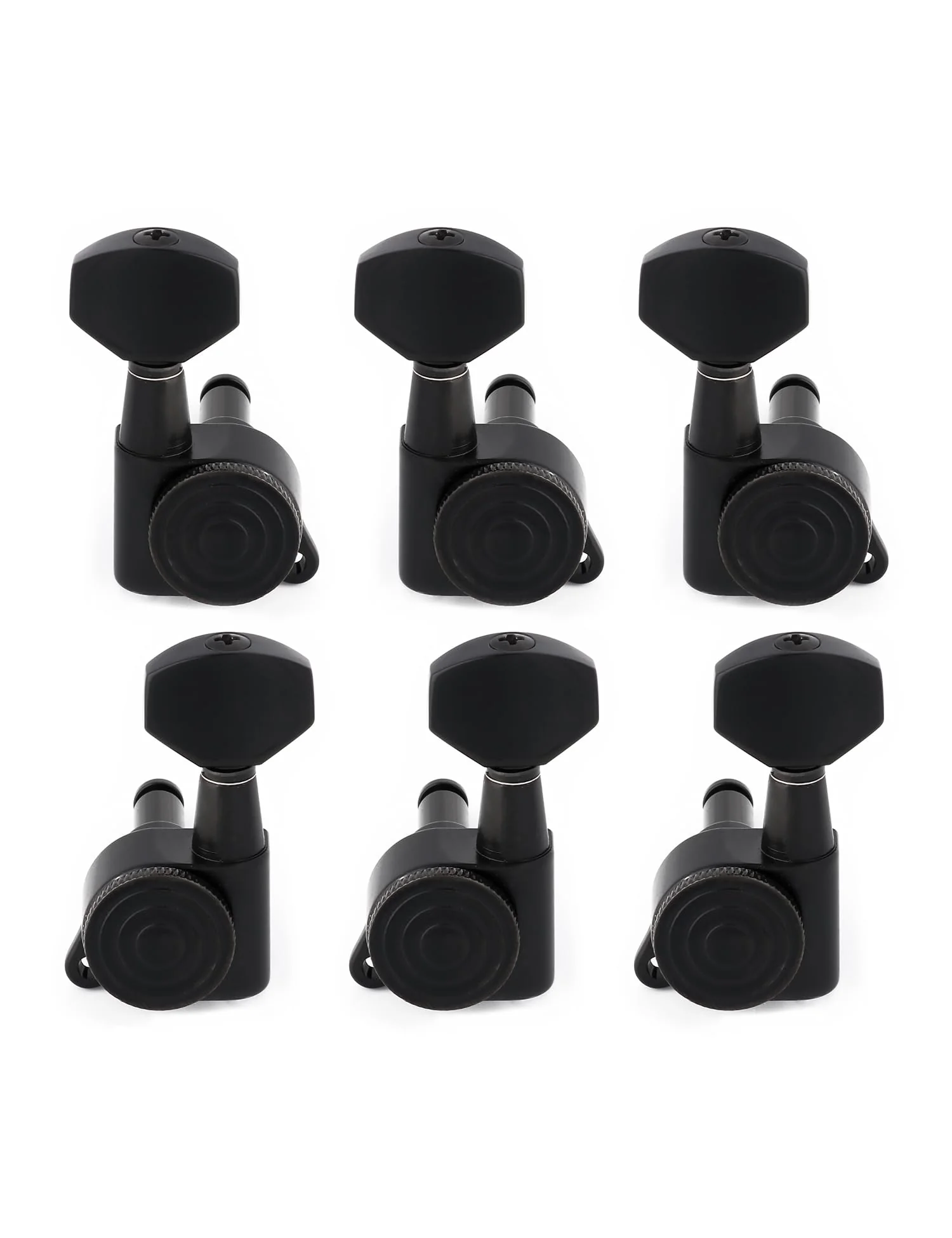 Metallor Locking Guitar String Tuning Pegs 18:1 Gear Ratio Guitar Machines Heads Tuners Tuning Keys 3L 3R for ST TL LP SG Style Electric Guitar or Folk Acoustic Guitar Parts Replacement Black. - Image 9