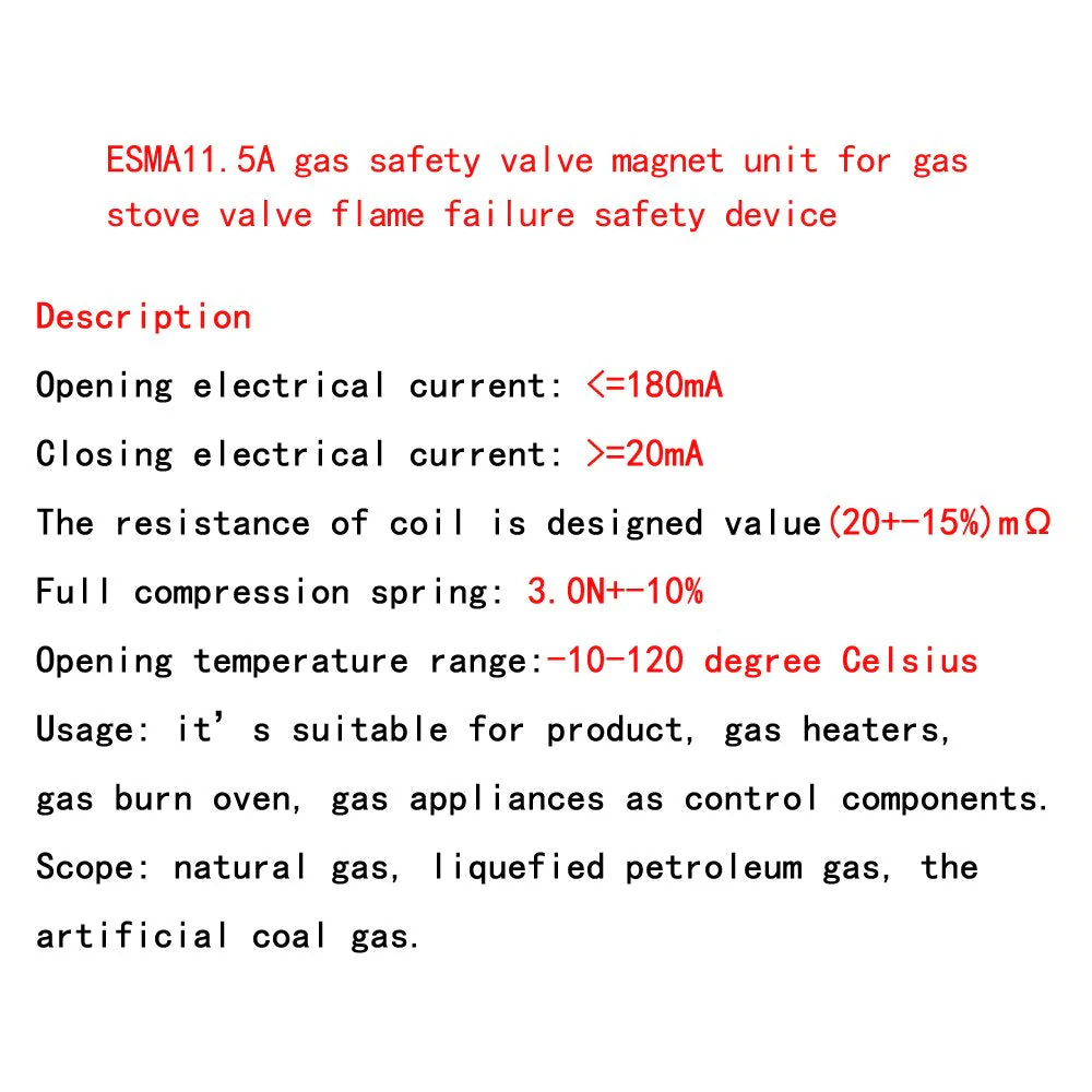 Meter Star 11.5A Gas Safety Valve Magnet Unit for Gas Stove Valve Flame Failure Safety Device - Image 4