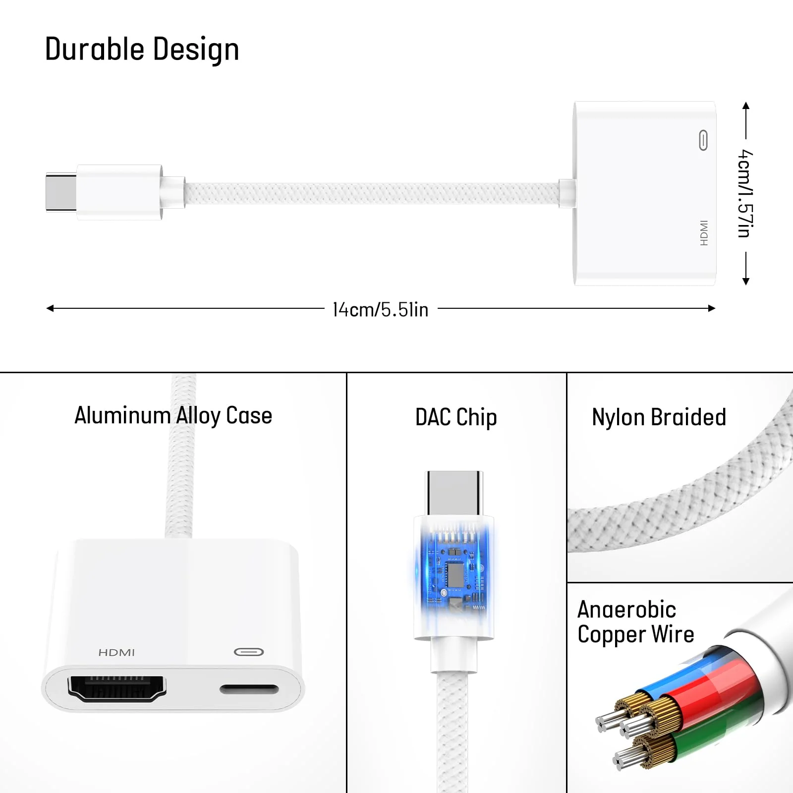 [MFi Certified] USB C to HDMI Adapter for iPhone 15 to TV,4K Sync Screen Connector Cable Digital AV Adapter with 100W Fast Charge Compatible for iPhone 15 to HDTV Projector Moniter - Image 2