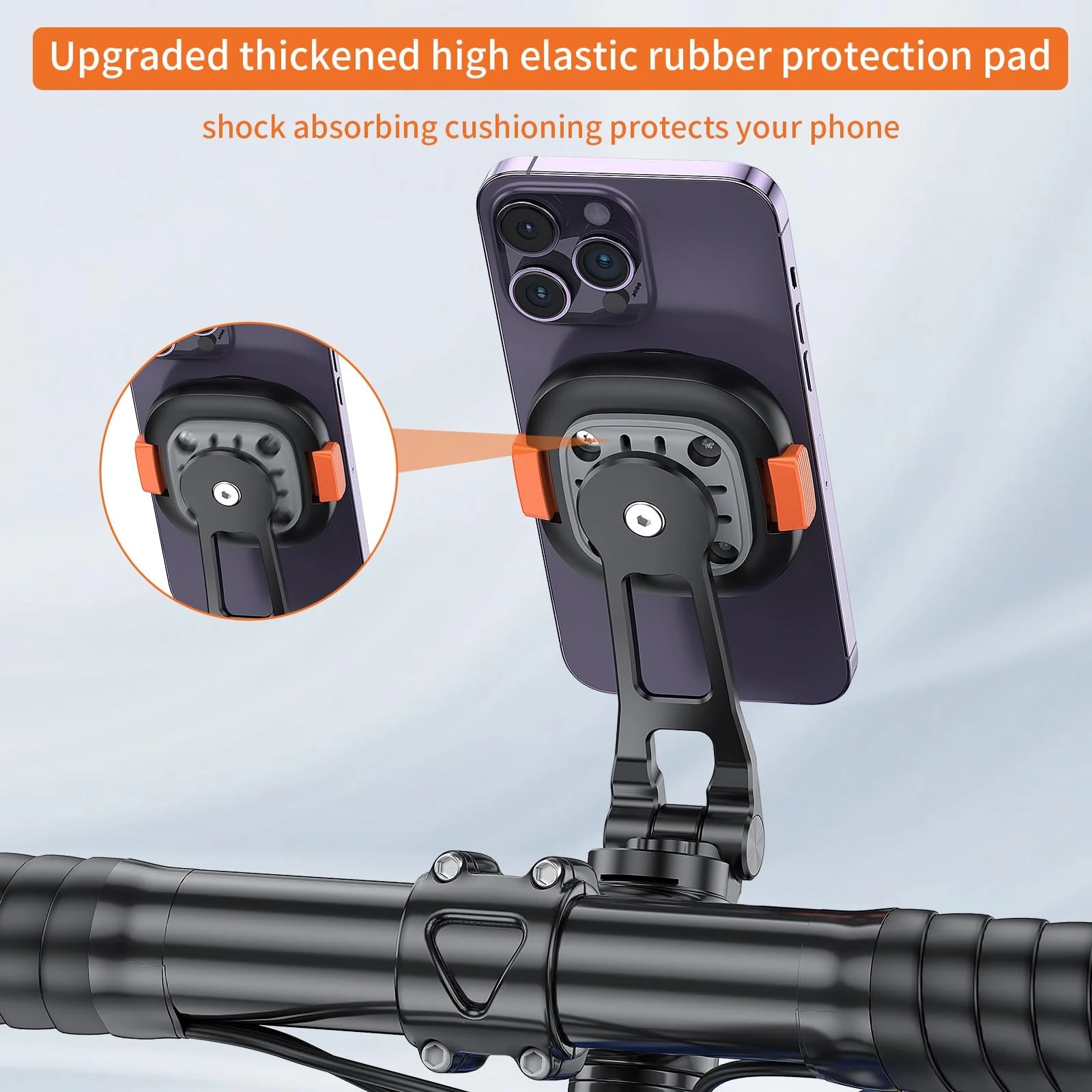 MG18L Claw MINI Magnetic Phone Mount Road bike mobile phone holder, iding bracket special shock absorption fixed mountain bike motorcycle navigation triangle(Triangle Type) Triangle Type - Image 2