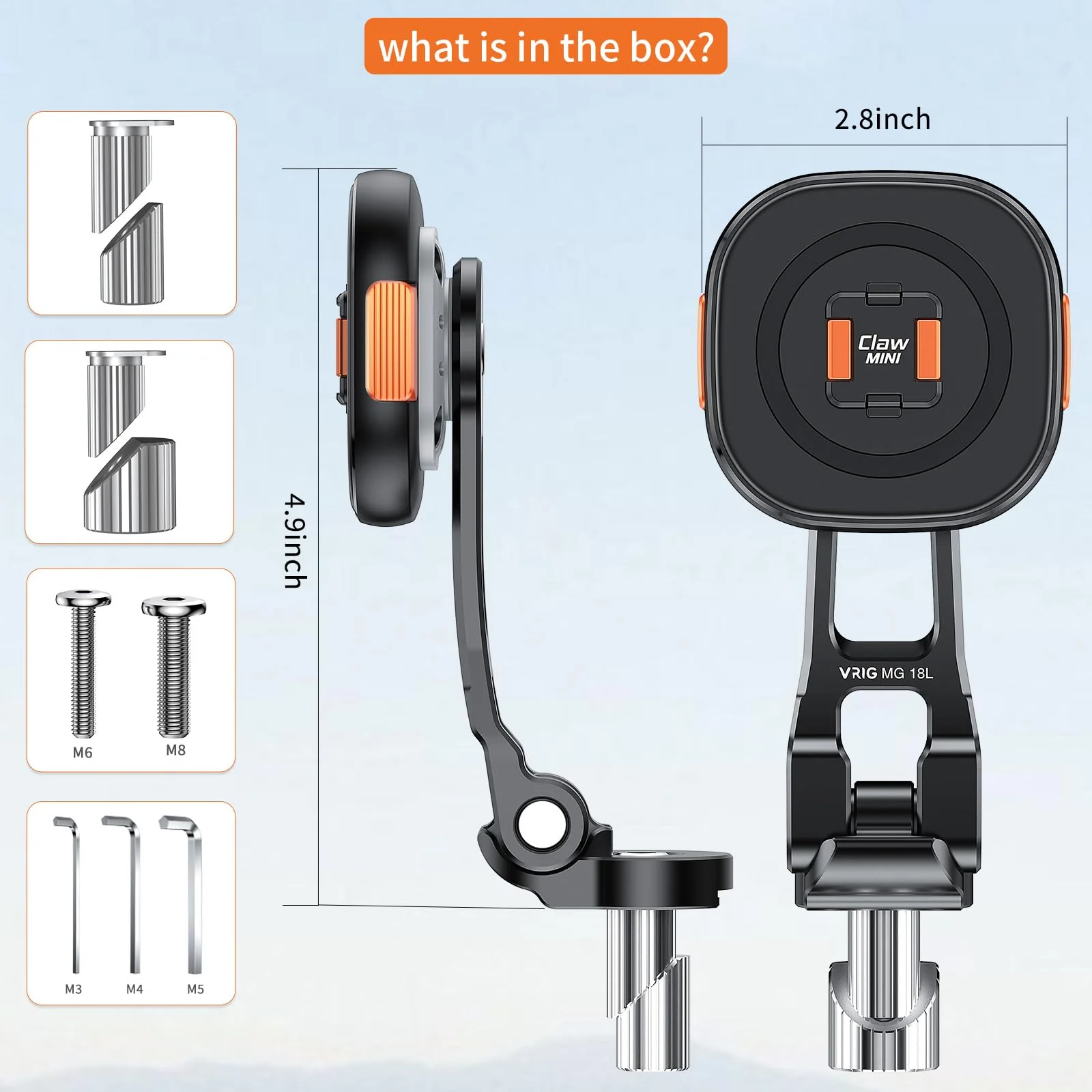 MG18L Claw MINI Magnetic Phone Mount Road bike mobile phone holder, iding bracket special shock absorption fixed mountain bike motorcycle navigation triangle(Triangle Type) Triangle Type - Image 5