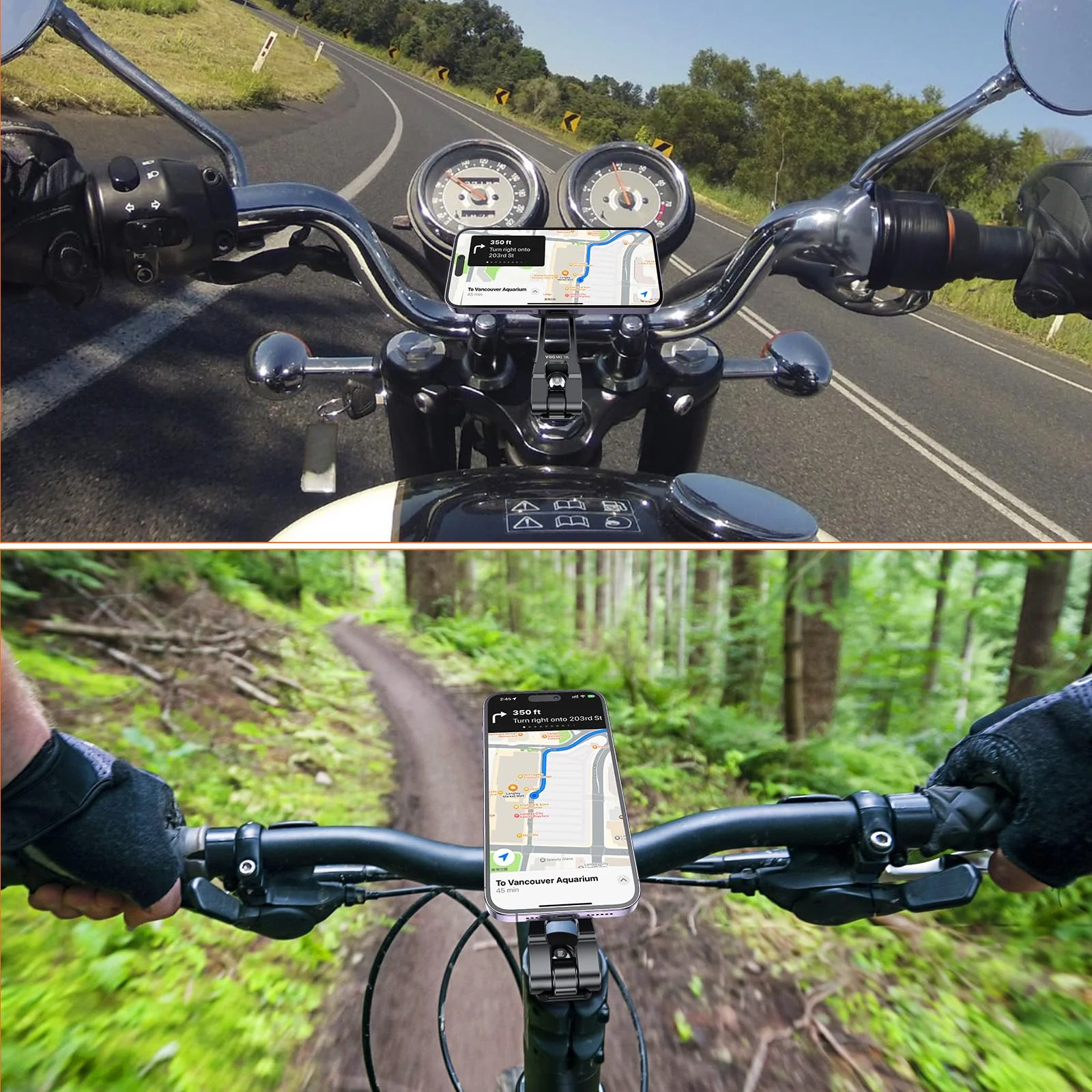 MG18L Claw MINI Magnetic Phone Mount Road bike mobile phone holder, iding bracket special shock absorption fixed mountain bike motorcycle navigation triangle(Triangle Type) Triangle Type - Image 8