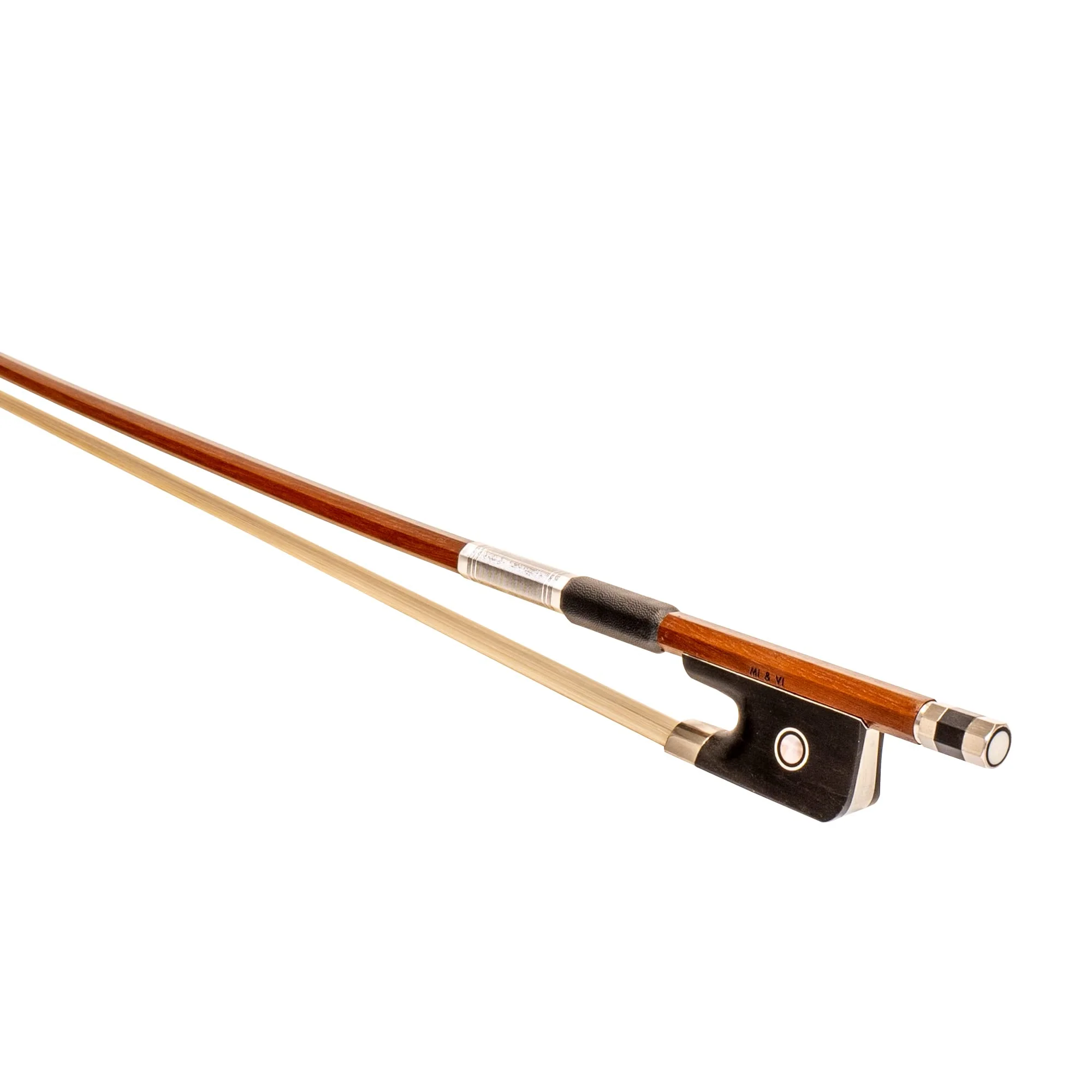MI&VI CB-530 Classic Cello Bow (Size 3/4) with Bow Soft Bag and Rosin for Bow Hairs Included - Ebony Frog - Well Balanced - Light Weight - Real Mongolian Horse Hair (Cello 3/4) - MIVI Music Cello 3/4 - Image 3