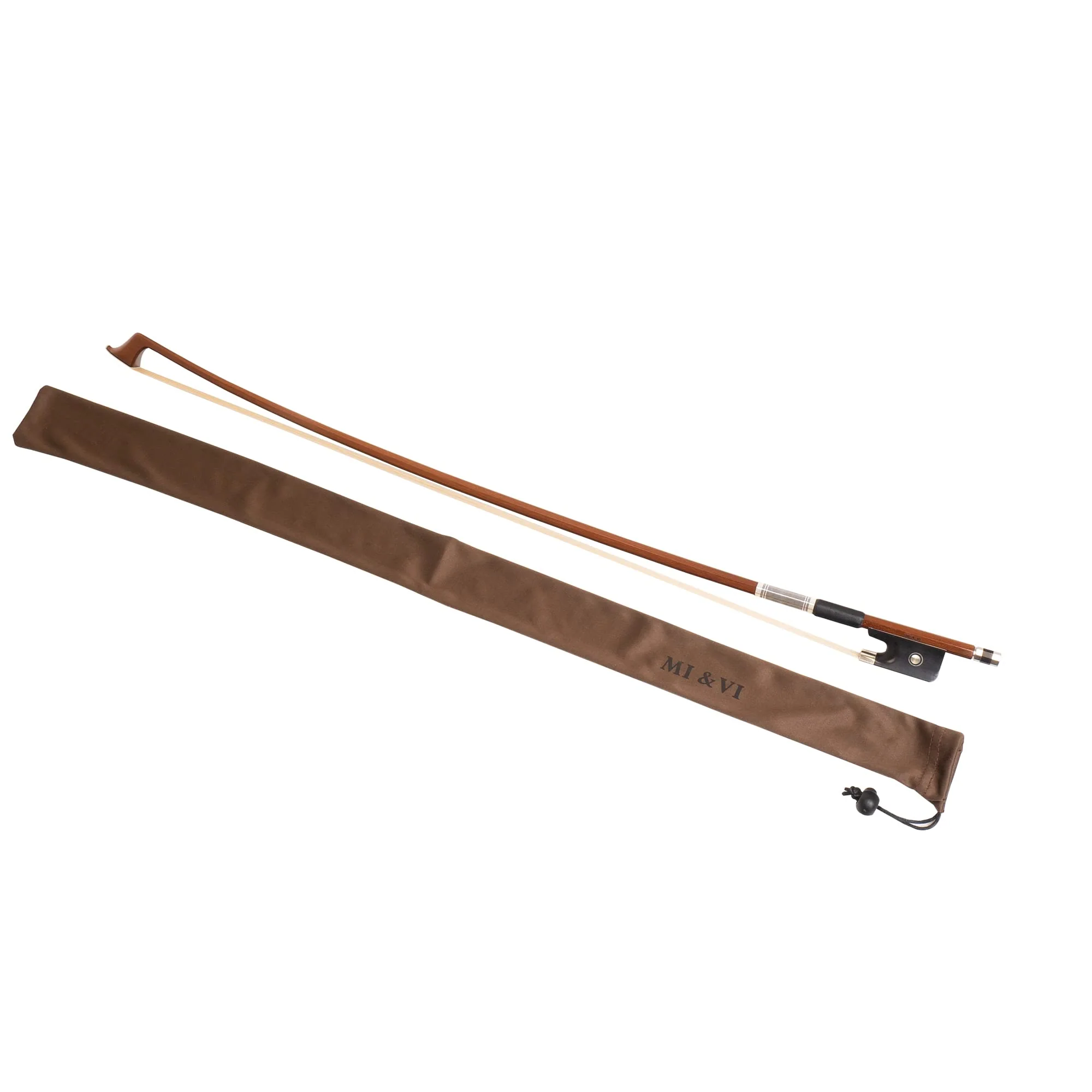 MI&VI CB-530 Classic Cello Bow (Size 3/4) with Bow Soft Bag and Rosin for Bow Hairs Included - Ebony Frog - Well Balanced - Light Weight - Real Mongolian Horse Hair (Cello 3/4) - MIVI Music Cello 3/4 - Image 7
