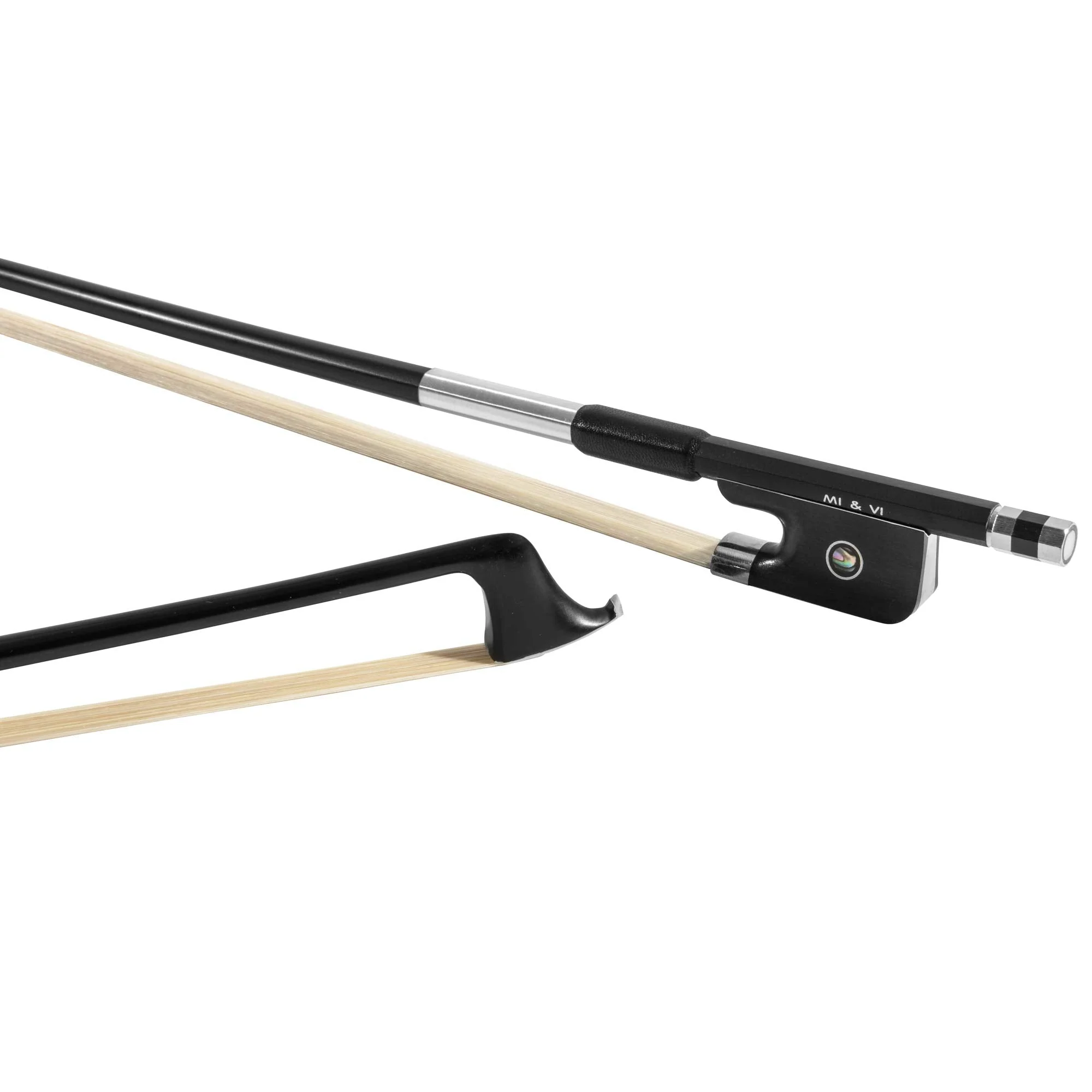 MI&VI CB-720 Classic Carbon Fiber Cello Bow (Size 3/4) with Rosin and Bow Soft Bag Included | Ebony Frog | Well Balanced | Mongolian Horse Hair - MIVI Music Cello 3/4 - Image 3