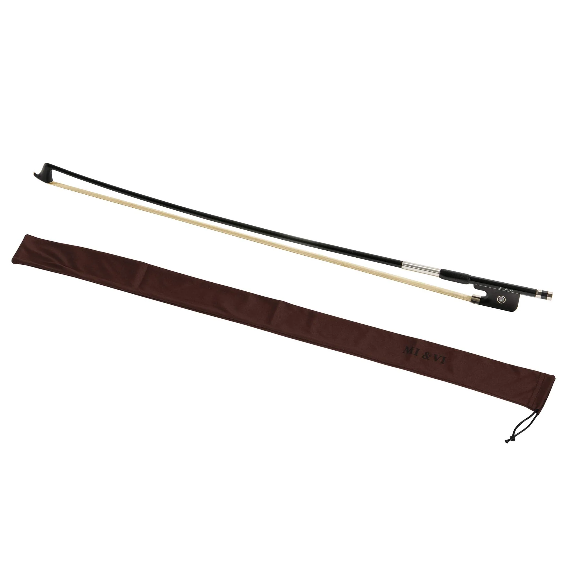 MI&VI CB-720 Classic Carbon Fiber Cello Bow (Size 3/4) with Rosin and Bow Soft Bag Included | Ebony Frog | Well Balanced | Mongolian Horse Hair - MIVI Music Cello 3/4 - Image 7