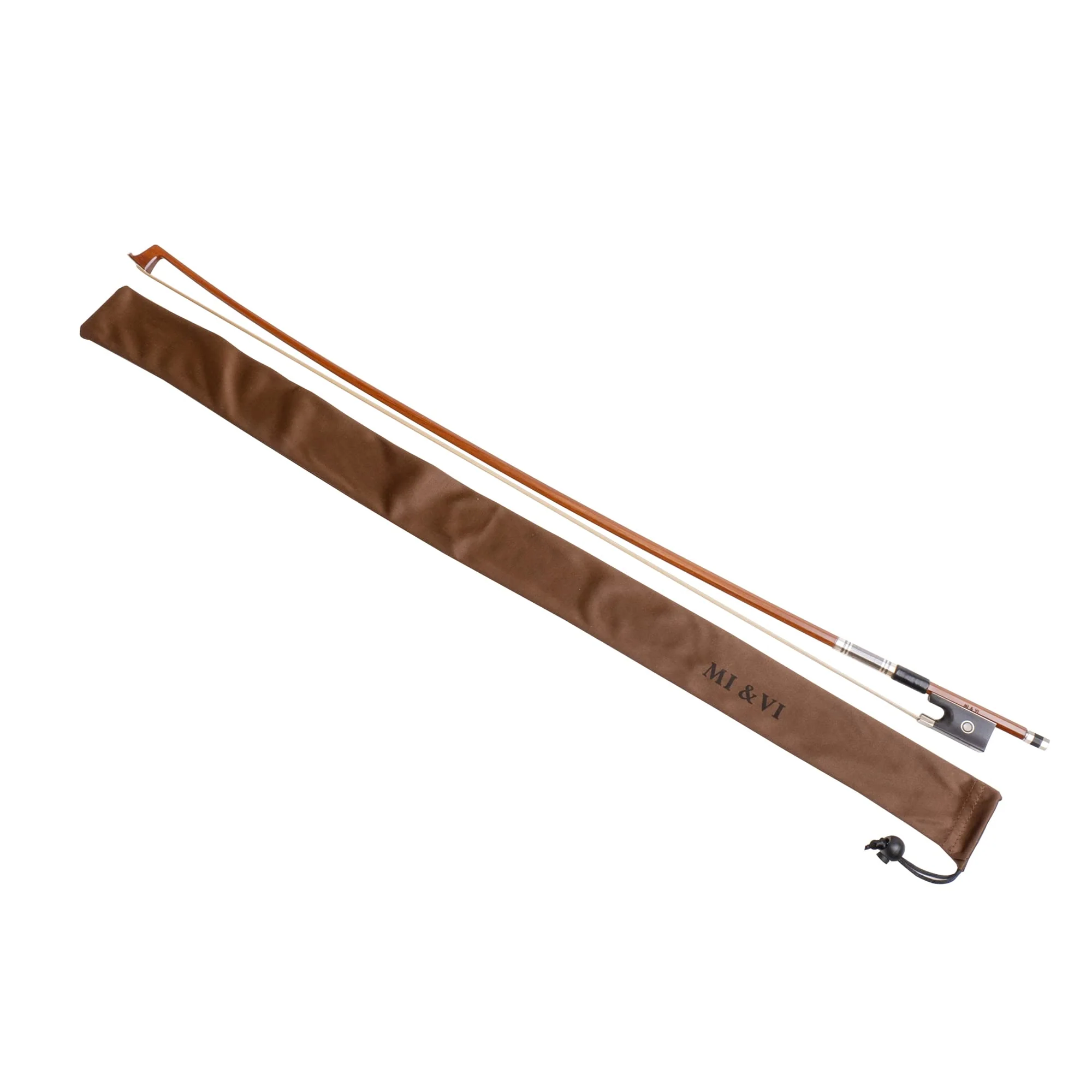 MI&VI NB-530 Classic Violin Bow 4/4 (Full Size) with Bow Soft Bag and Rosin for Bow Hairs Included - Ebony Frog - Well Balanced - Light Weight - Real Mongolian Horse Hair (Violin 4/4) - MI&VI Music Violin 4/4 - Image 6