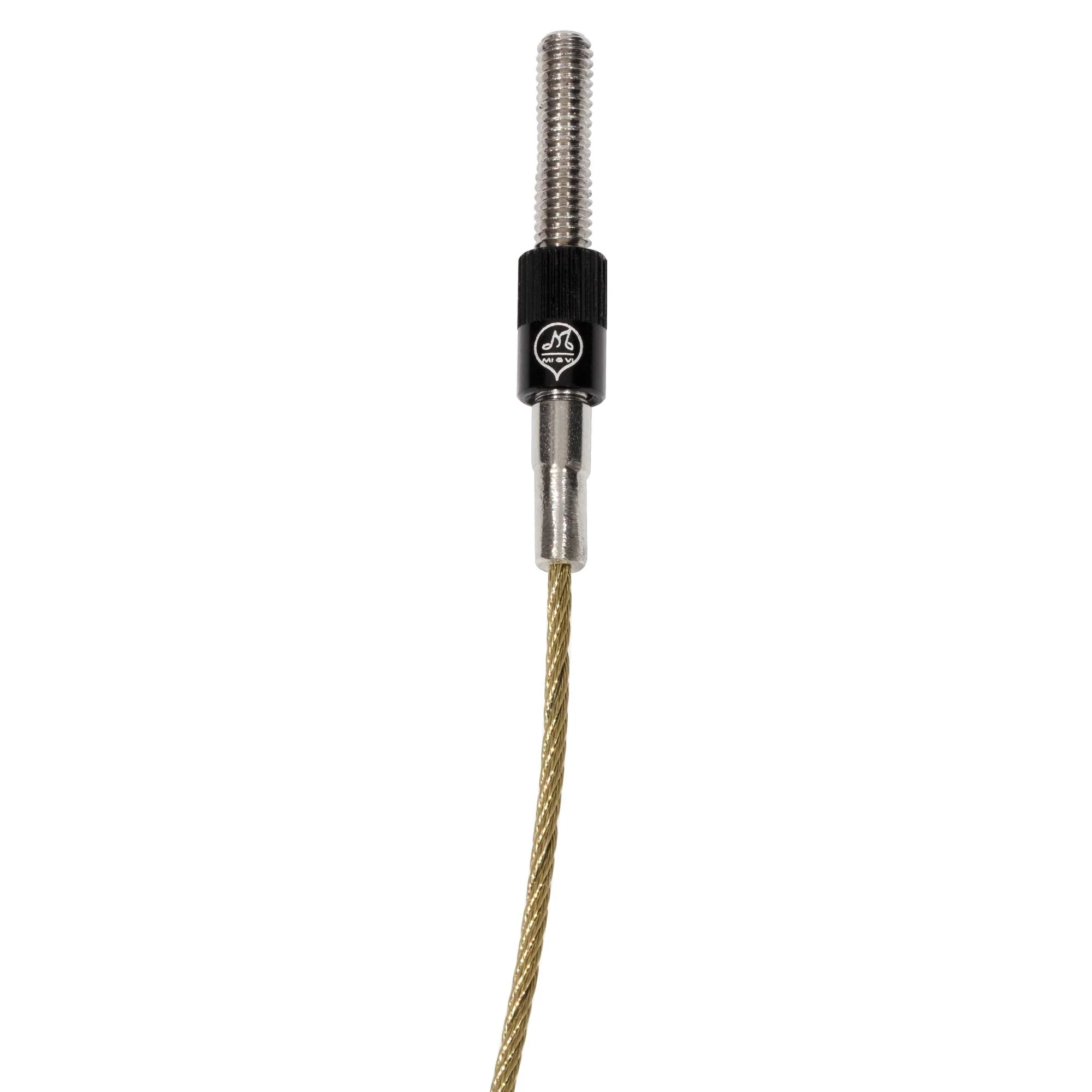 MI&VI Titanium Alloy Cello Tail Gut/Tailgut Non-slip Tailpiece with Wire Adjuster, Strand Connecters & Screw Replacements for 4/4 & 3/4 Size Cellos Cello 4/4-3/4 (Black Screws) - Image 2