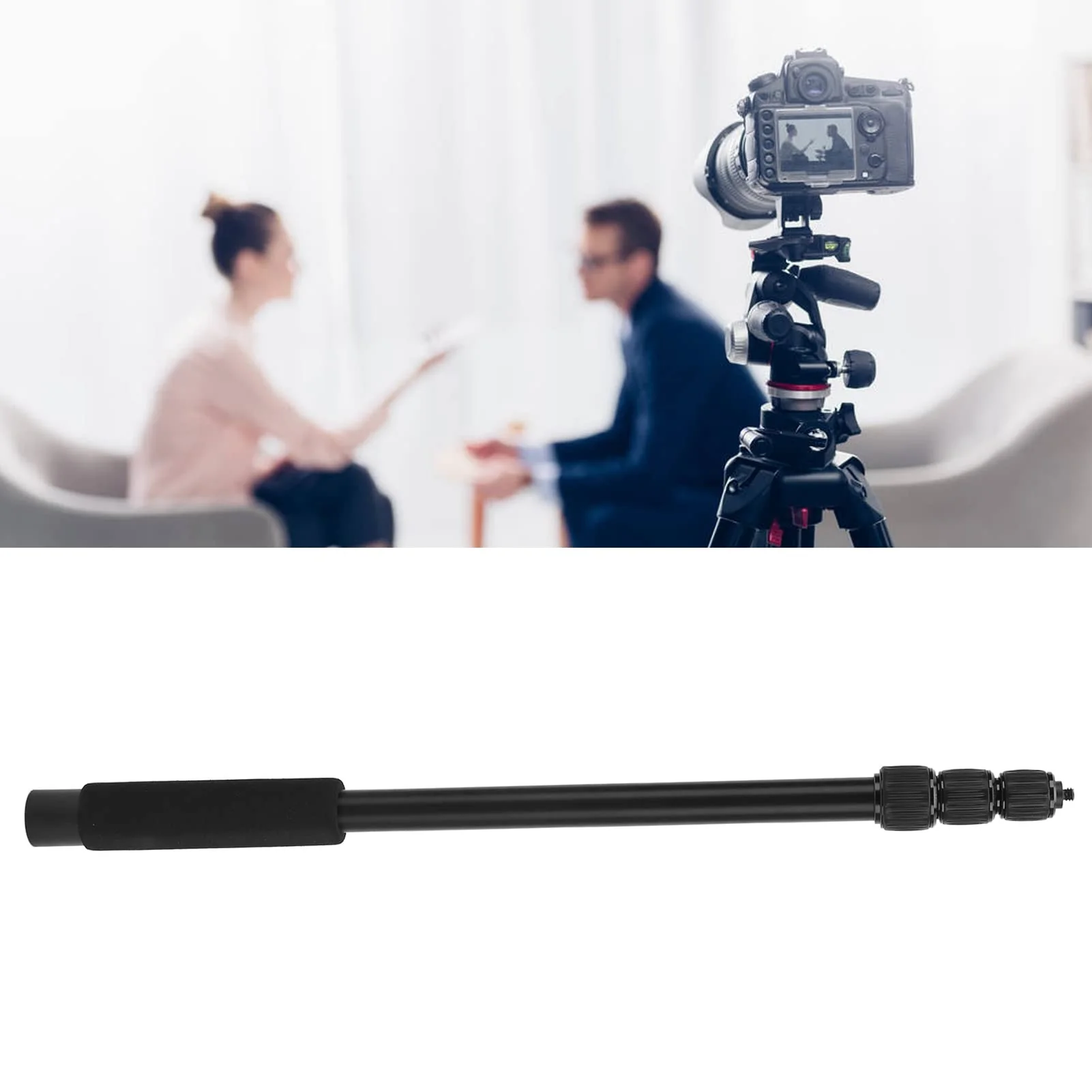 Mic Boom Arm, Mic Boom Pole High Hardness CNC Technology Aluminium Alloy Locking System Soft Handle for Video Production for TV Applications for Interview(4 knots) - Image 3