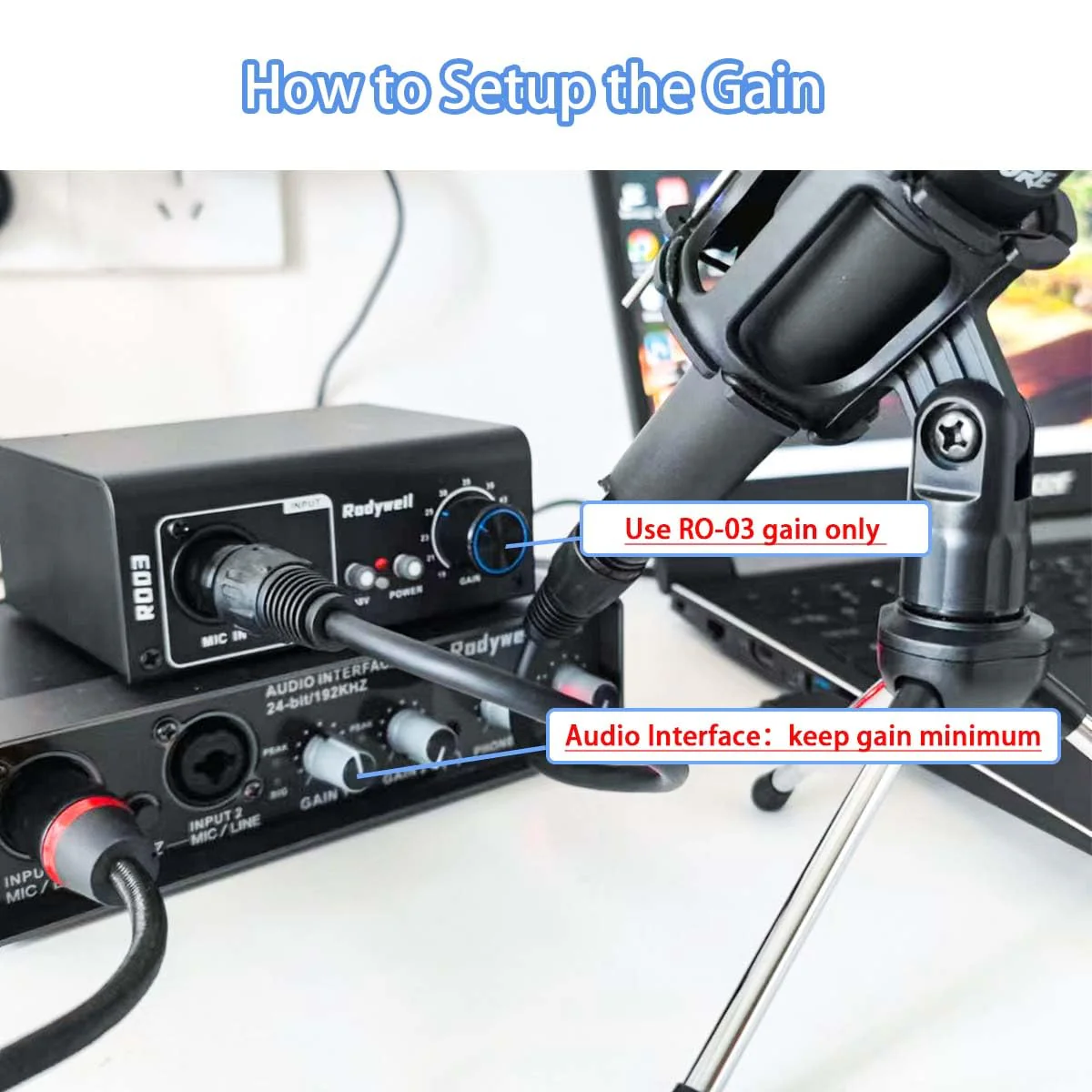 Mic Preamp with 19~75db Adjustable Gain Boost Balaneced Line Out and 48V for Dynamic, Condenser,Ribbon Microphone, Audio Interface, Audio Mixer - Image 4