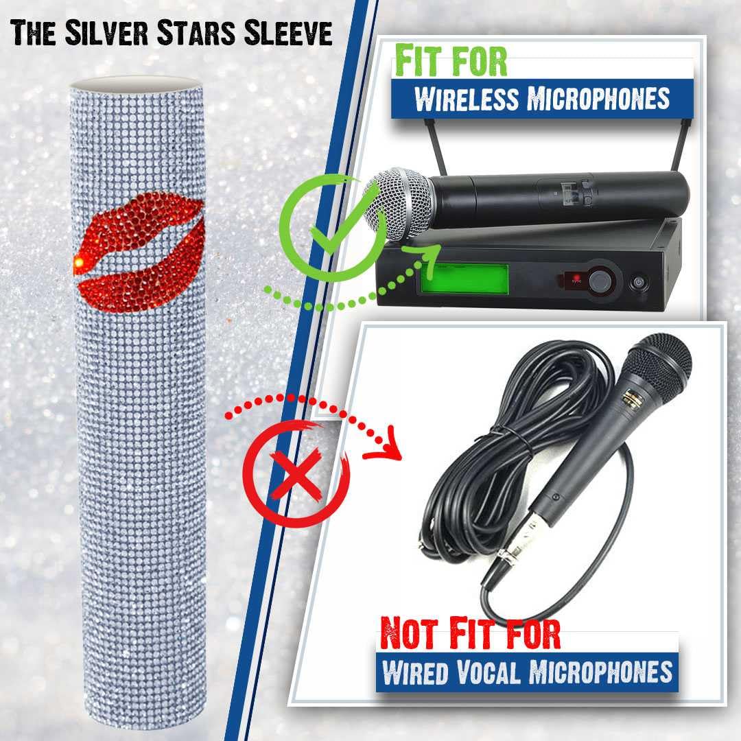 Mic Sleeve for Universal Wireless Microphone Handheld Glitter Shining on Wedding Party Live Tours TV Shows (Mic NOT Included) - Image 2