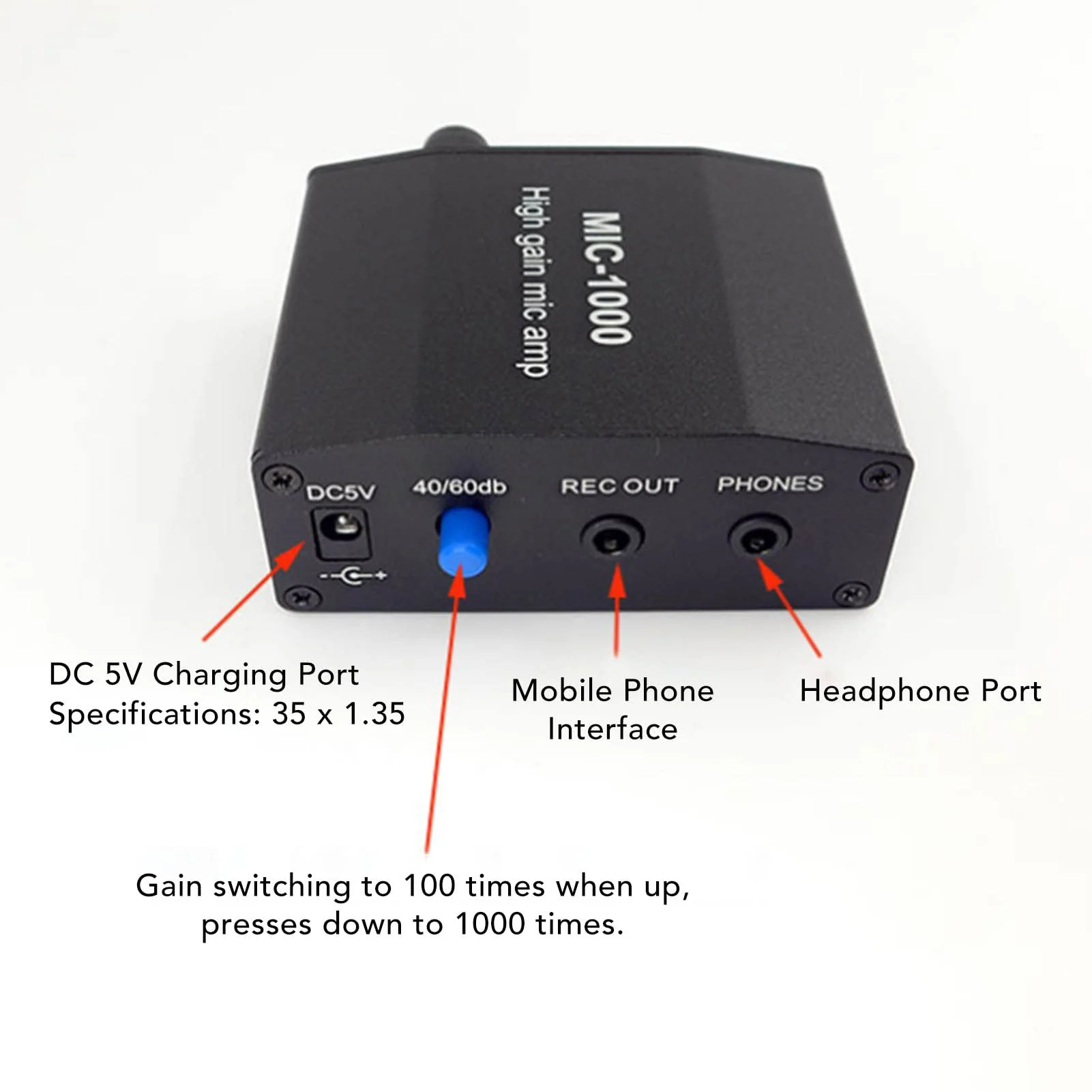 Microphone Amplifier Mic Audio Microphone Preamp Home Audio Power Amplifier System Kit - Image 3