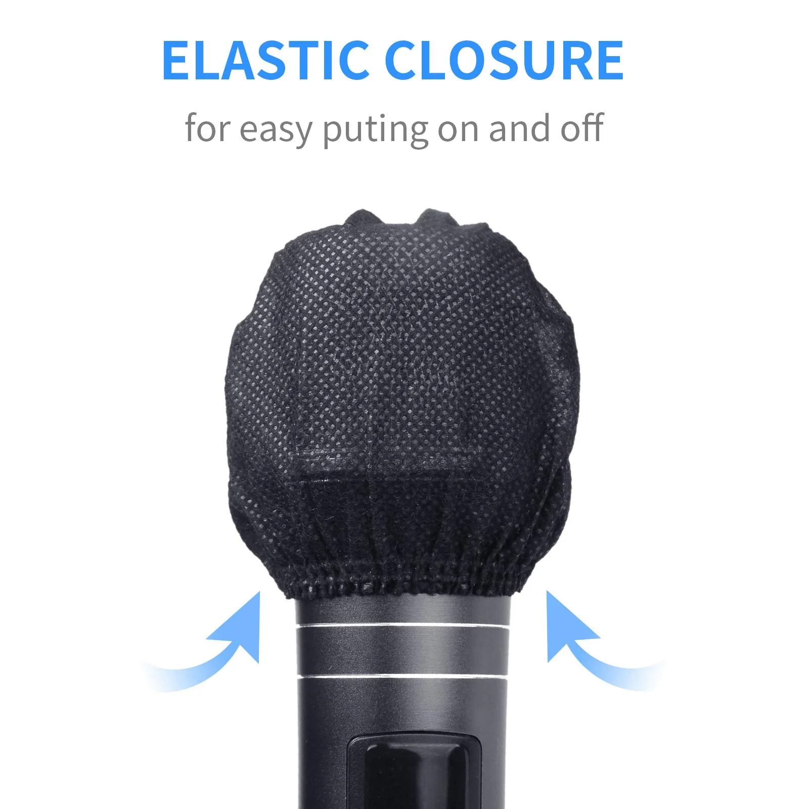 Microphone Cover 400pcs (200 pairs) Microphone Covers Disposable Individually Wrapped Mic Cover For Sanitary Mic Covers Disposable For Mic Microphone Windscreen & Pop Filters Black (400 pack-Black) 400 pack-Black - Image 4