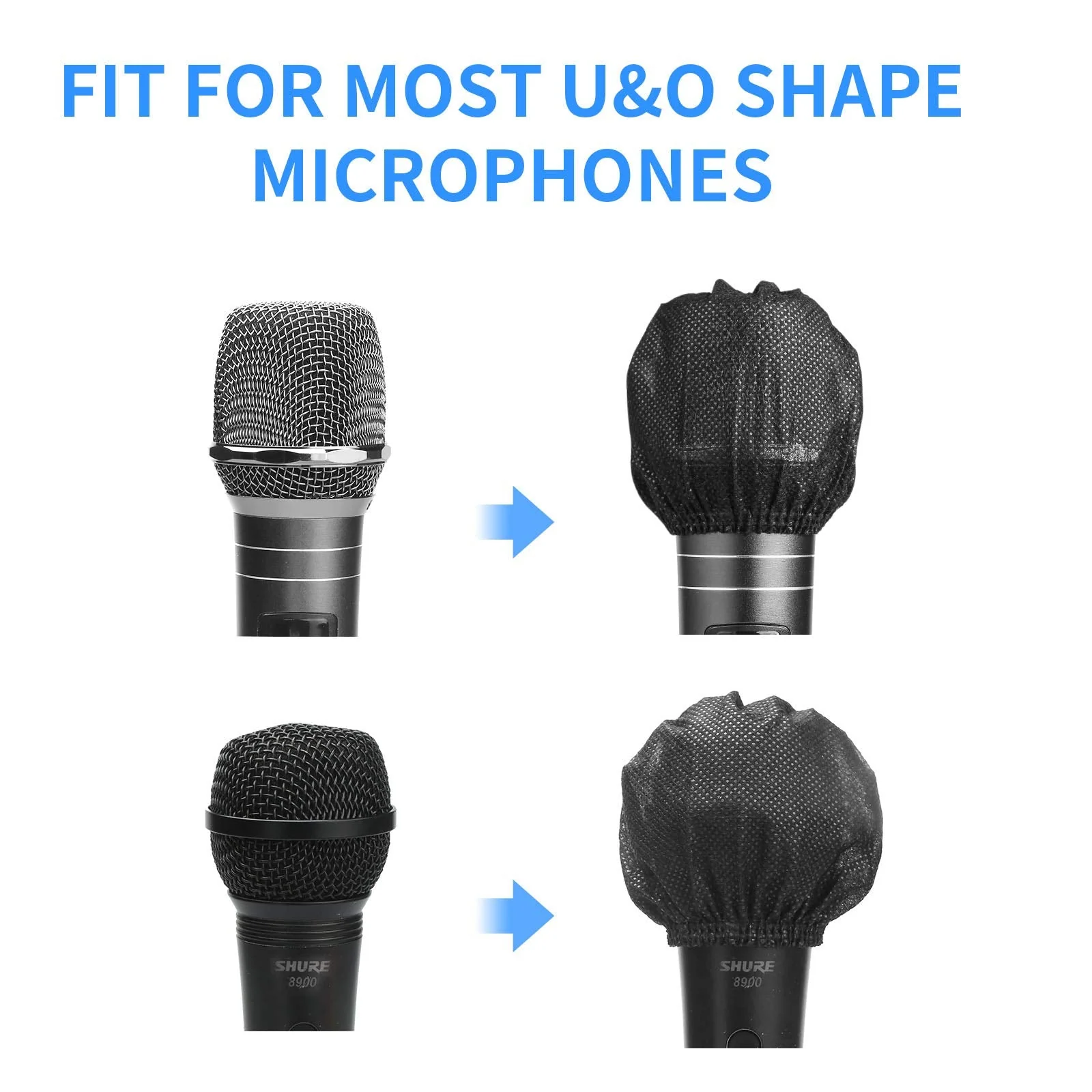 Microphone Cover 400pcs (200 pairs) Microphone Covers Disposable Individually Wrapped Mic Cover For Sanitary Mic Covers Disposable For Mic Microphone Windscreen & Pop Filters Black (400 pack-Black) 400 pack-Black - Image 5