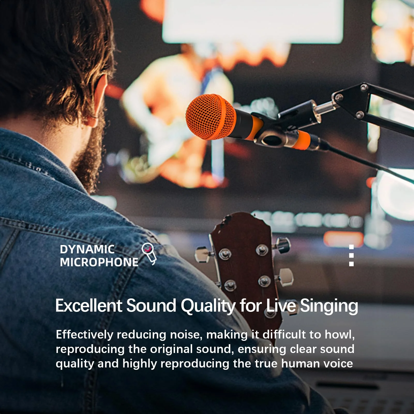 Microphone For Singing, Metal Karaoke Microphone, Dynamic Microphone, Handheld Wired Microphone, Connect With Any 6.5mm Or 3.5mm Microphone Interface Audio Equipment (Orange) Orange - Image 7