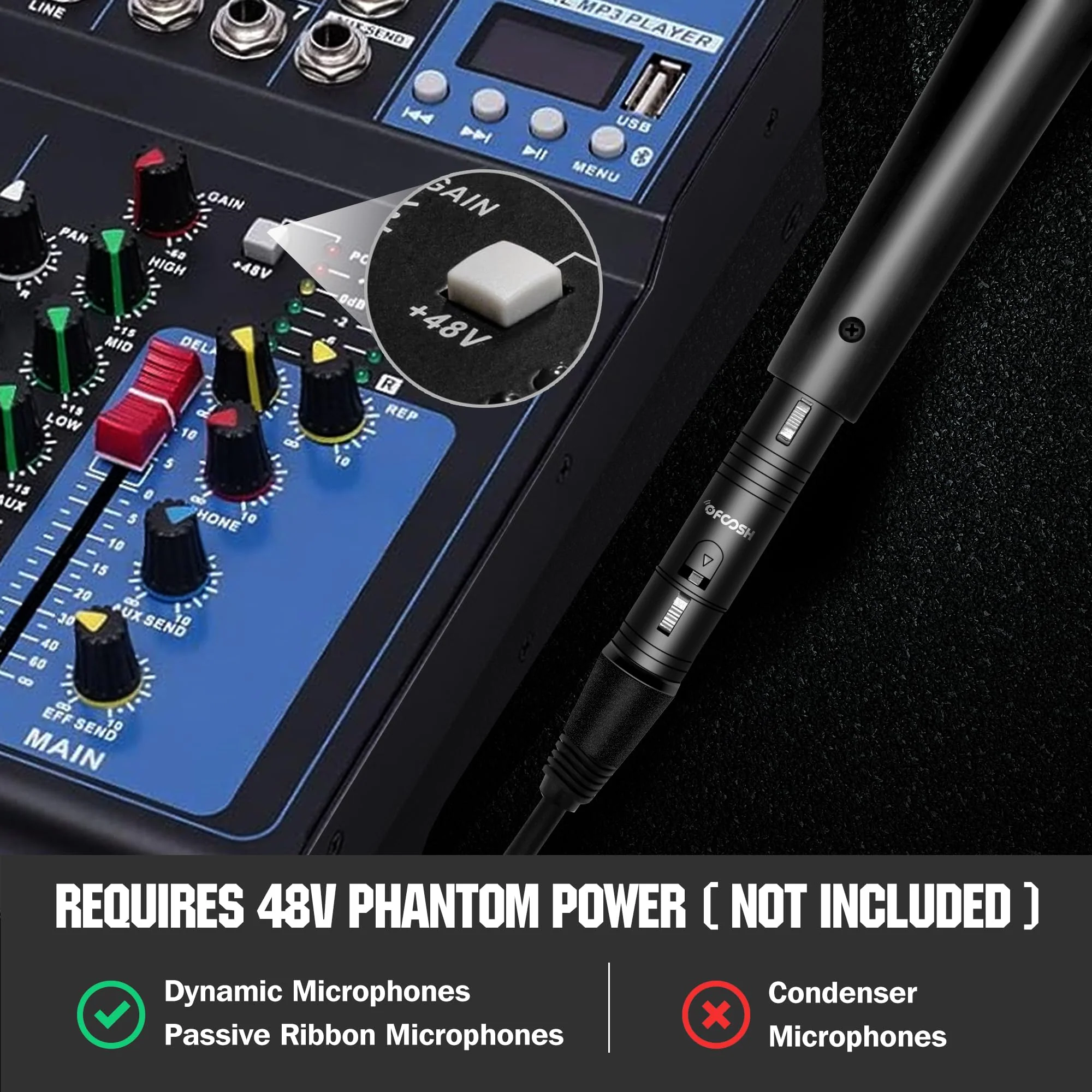 Microphone Preamp Audio Booster, Professional Mic Booster Activator Preamplifier Compatible with Dynamic and Passive Ribbon Microphones - Image 5