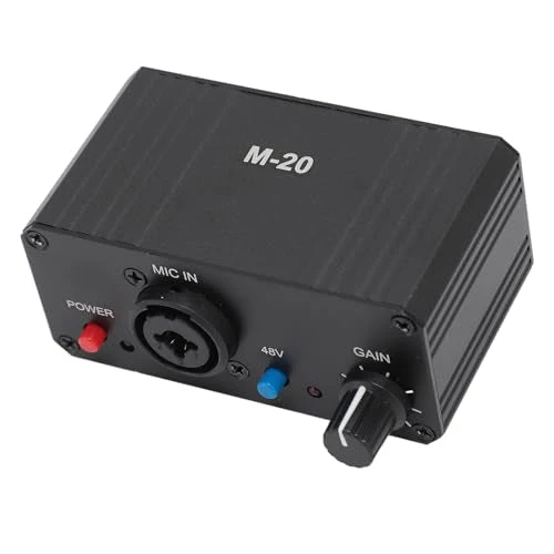 Microphone Preamp, High Gain 48V Power XLR Output Mic Preamplifier for Dynamic and Condenser Microphones Booster - Image 3