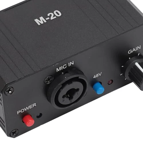 Microphone Preamp, High Gain 48V Power XLR Output Mic Preamplifier for Dynamic and Condenser Microphones Booster - Image 5