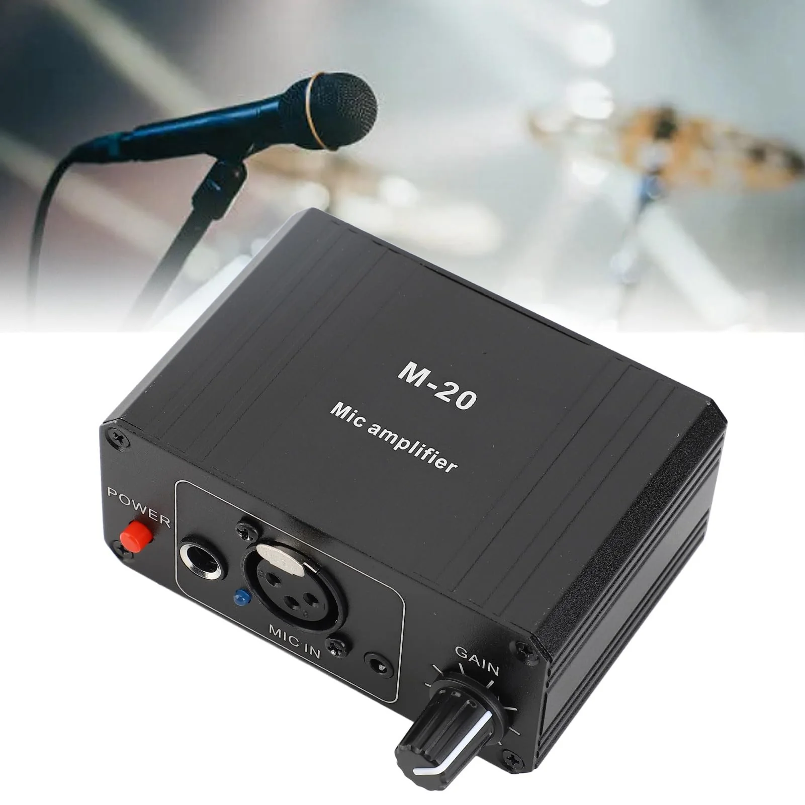Microphone Preamp, High Gain 48V Power XLR Output Mic Preamplifier for Dynamic and Condenser Microphones Booster - Image 9
