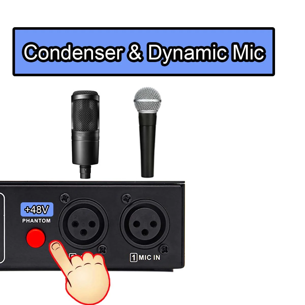 Microphone Preamp Mic Booster 4 Input Max 65db DI Box with 48V Phantom Power for Dynamic and Condenser Mic - Image 4