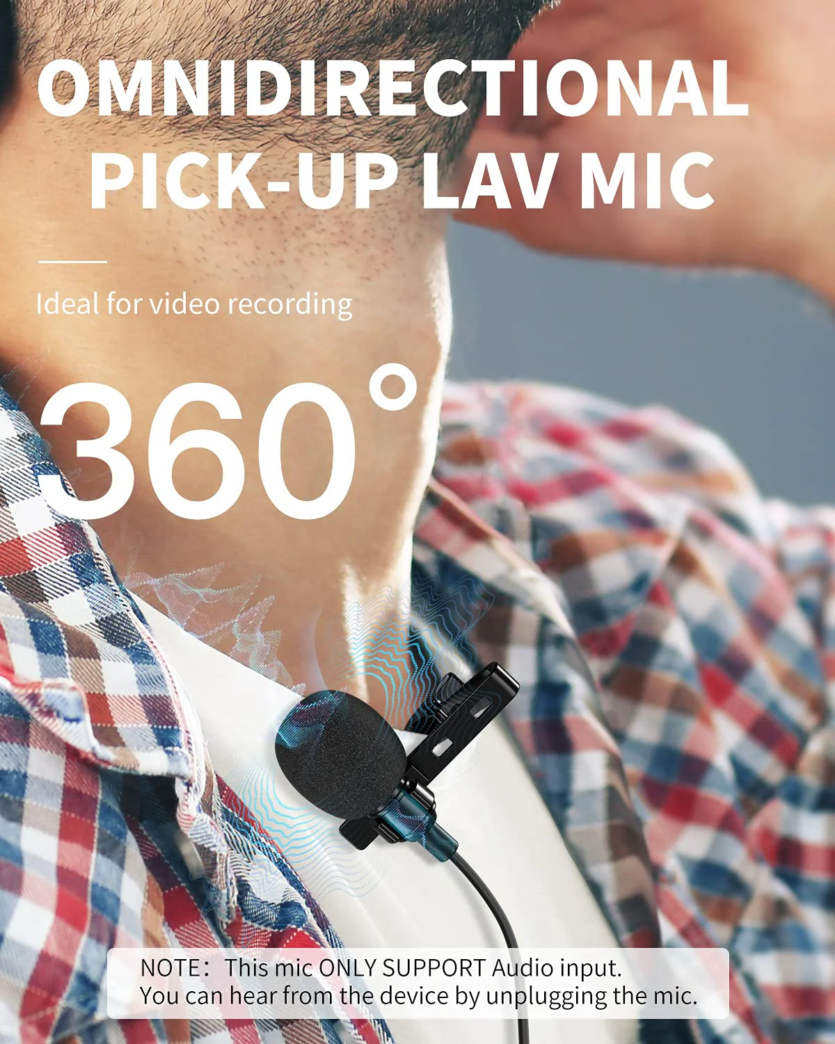 Microphone Professional for iPhone Lavalier Lapel Omnidirectional Condenser Mic Phone Audio Video Recording Easy Clip-on Lavalier Mic for YouTube, Interview, Conference for iPhone/iPad/iPod (6.6ft) - Image 4