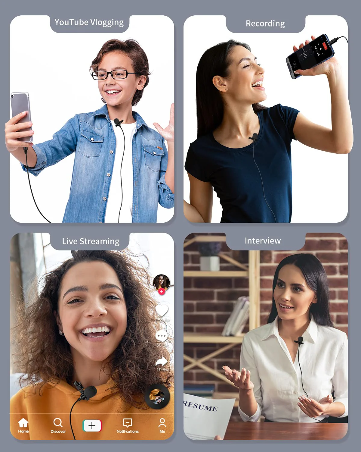 Microphone Professional for iPhone Lavalier Lapel Omnidirectional Condenser Mic Phone Audio Video Recording Easy Clip-on Lavalier Mic for YouTube, Interview, Conference for iPhone/iPad/iPod (6.6ft) - Image 5