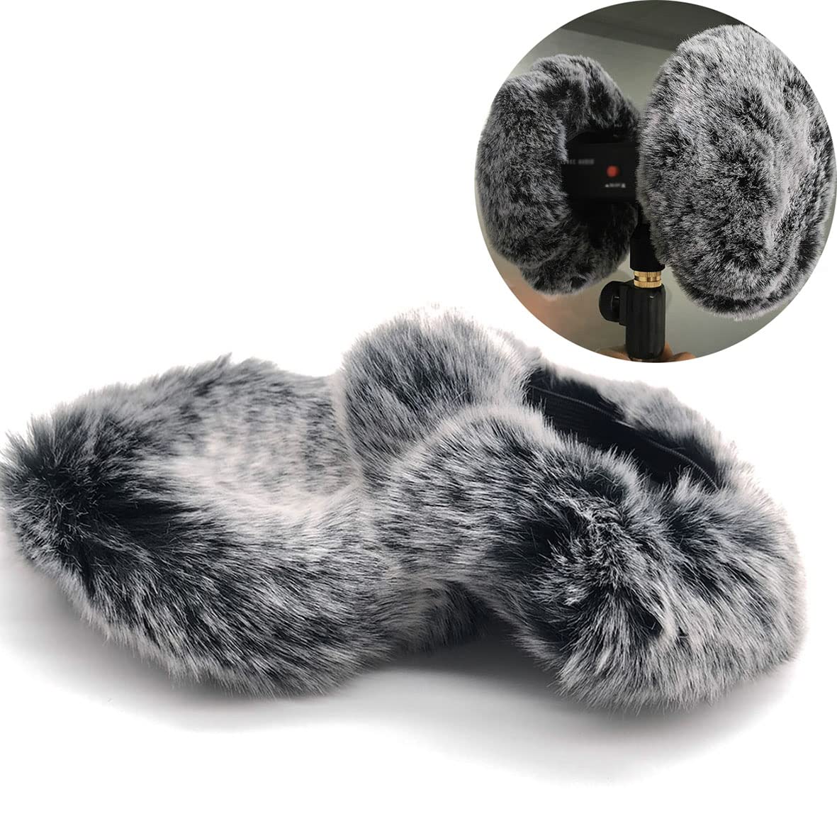 Microphone Windscreen for 3DIO HeadRec Recorders Muff cover, 3DIO Free Space Binaural Mic Outdoor Fur for ASMR Windscreen Dead Cat Furry Windshield wind Screen - Image 3