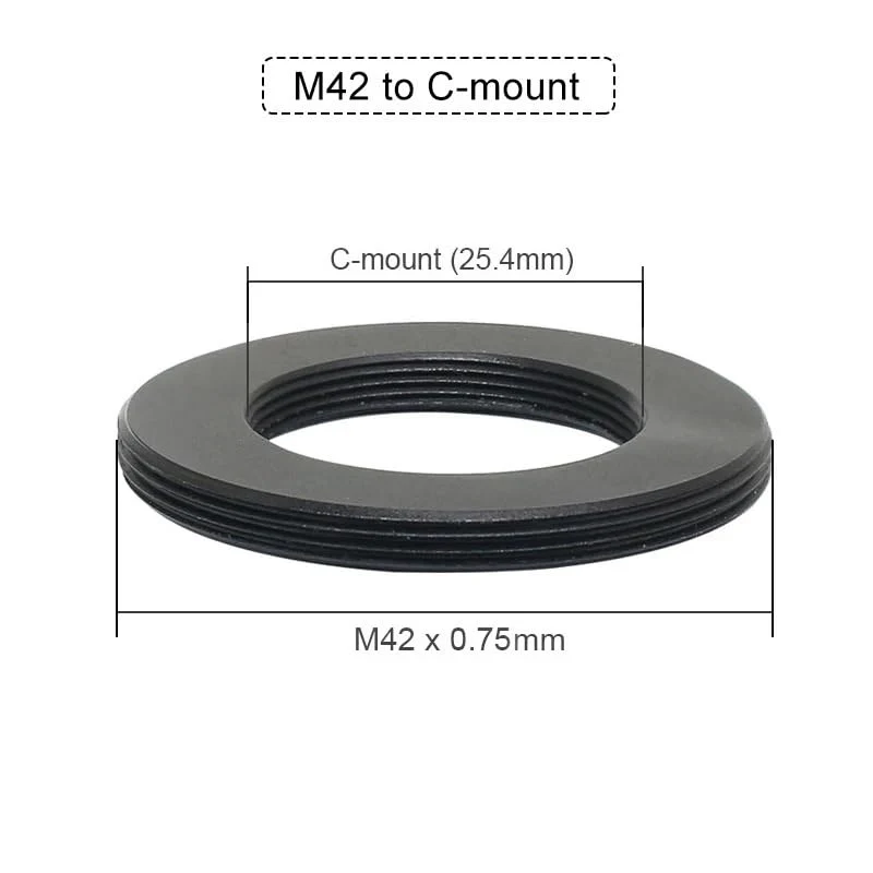 Microscope Adapter, M42 to C-Mount, Aluminum, 1x Adapter Ring - Image 2