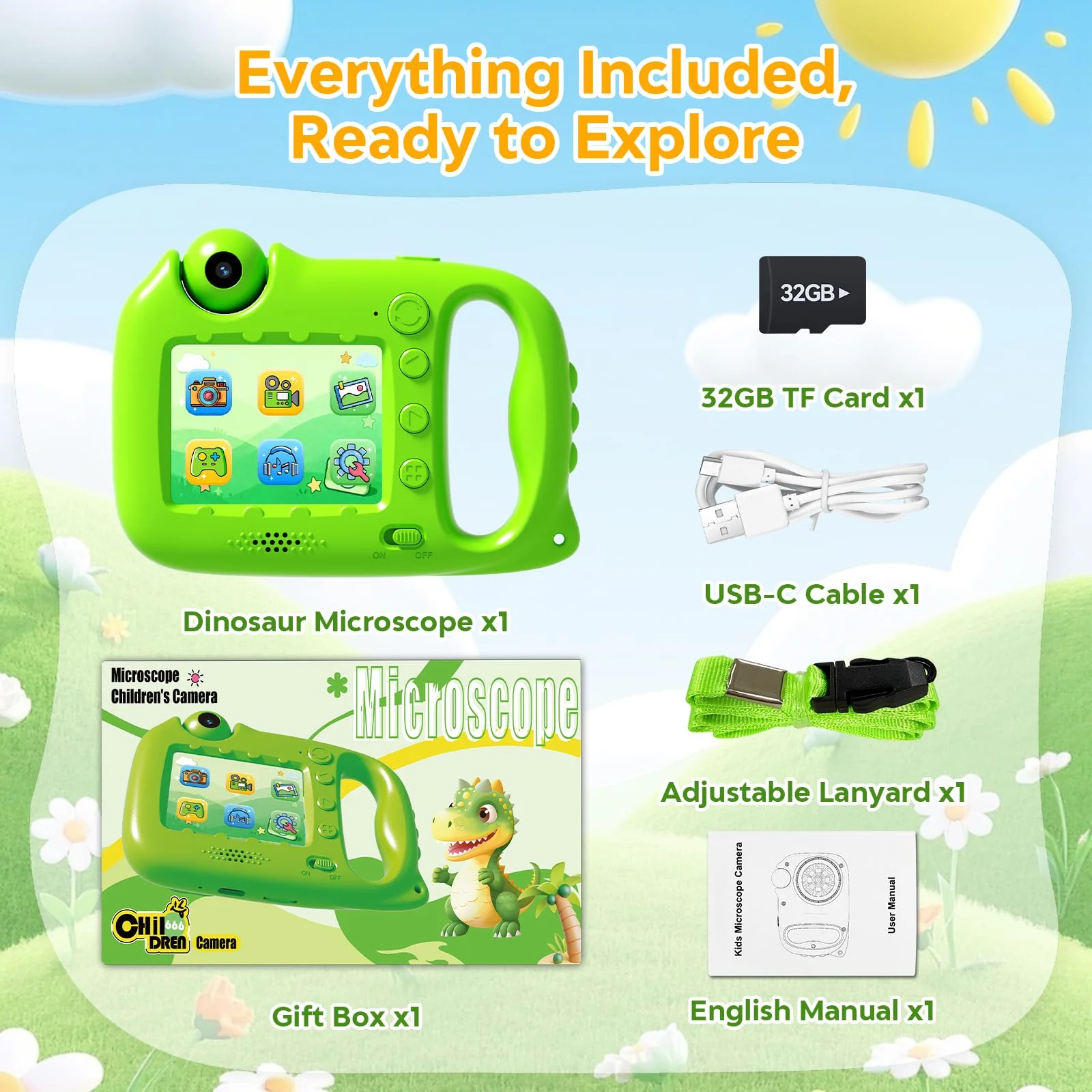 Microscope for Kids, 1000X Handheld Digital Microscope with 2.4" IPS Screen, USB-C Rechargeable, Photos & Videos, Built-in Games & Songs, 32GB Card, Kids Microscope Gift for Boys Girls Ages 5-12 - Image 5