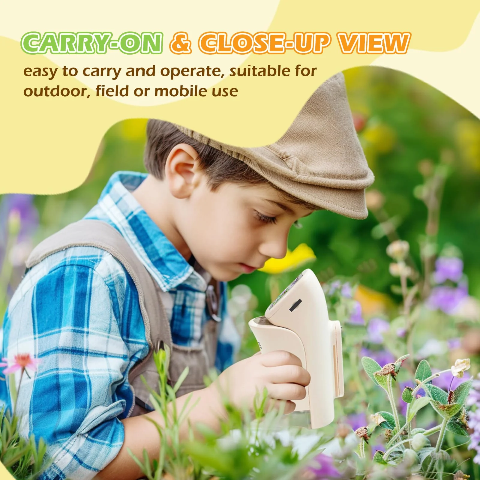 Microscope for Kids, 1000X HD Pocket Kids Microscope, 2.1'' LCD Screen Mini Micrscope for Kids 8-12, Science Mini Scope Toy Kits, Handheld Miniscope Educational Gifts for Kids, 32 GB TF Card Included Warm White - Image 4