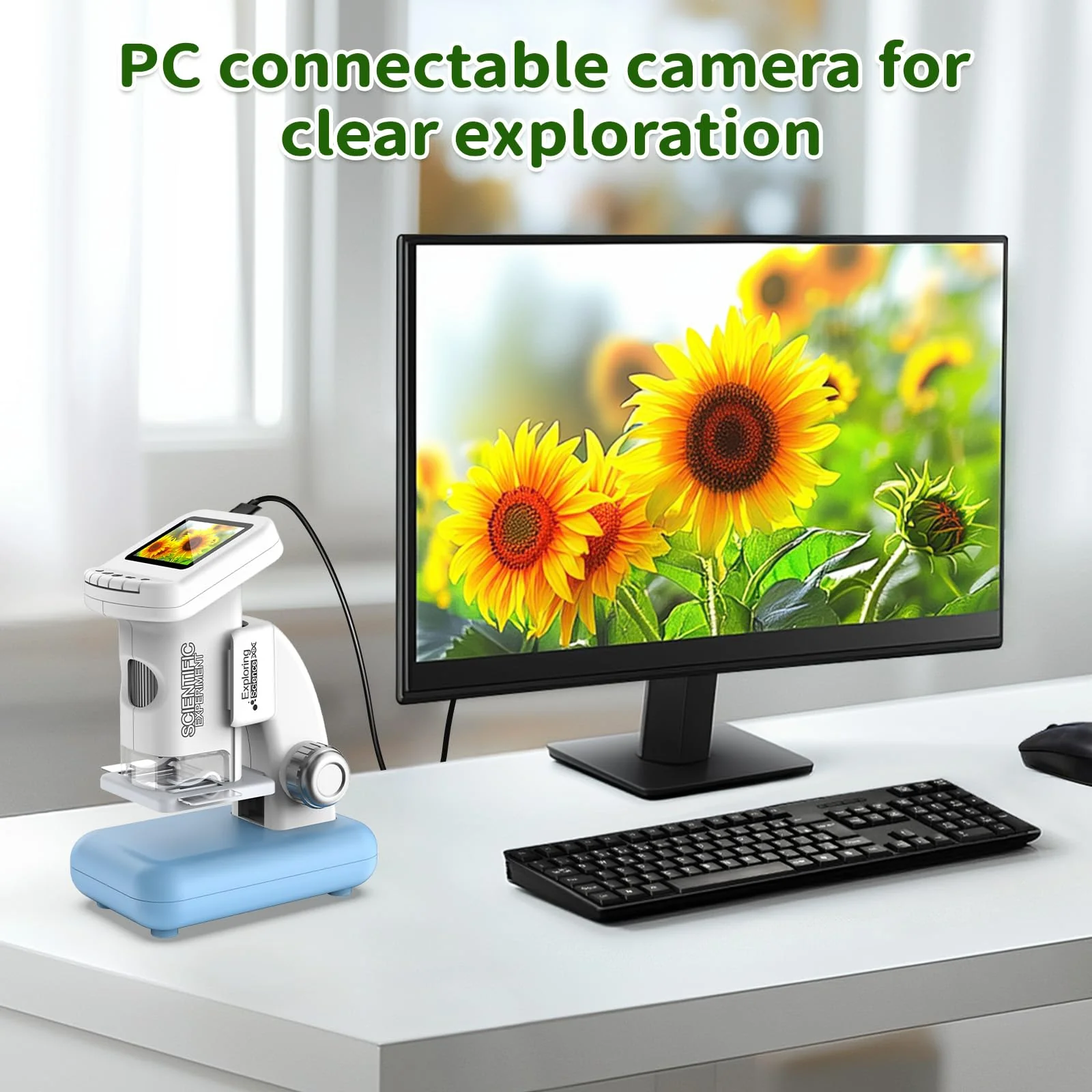 Microscope for Kids, 1200X Kids Microscope Pocket Portable Microscopes with Photo and Video Function, Mini Handheld Digital 2" Screen Rechargeable Student Edu Science Microscopes for Kids 6-7 8-12 - Image 4