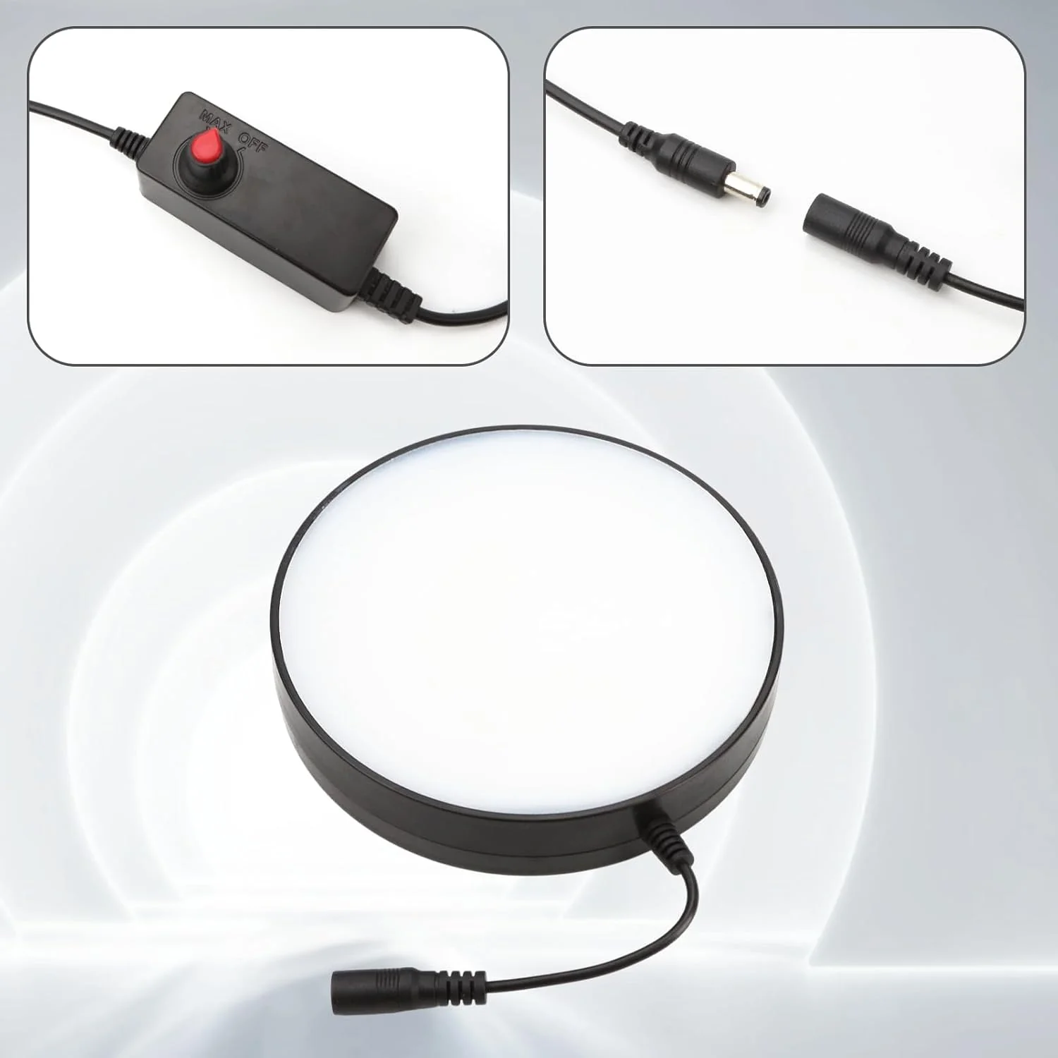 Microscope LED Ring Light Illuminator – Adjustable Brightness White Light Source with Power Adapter, Replacement Accessory for Laboratory Stereo Microscopes (US Plug) - Image 3