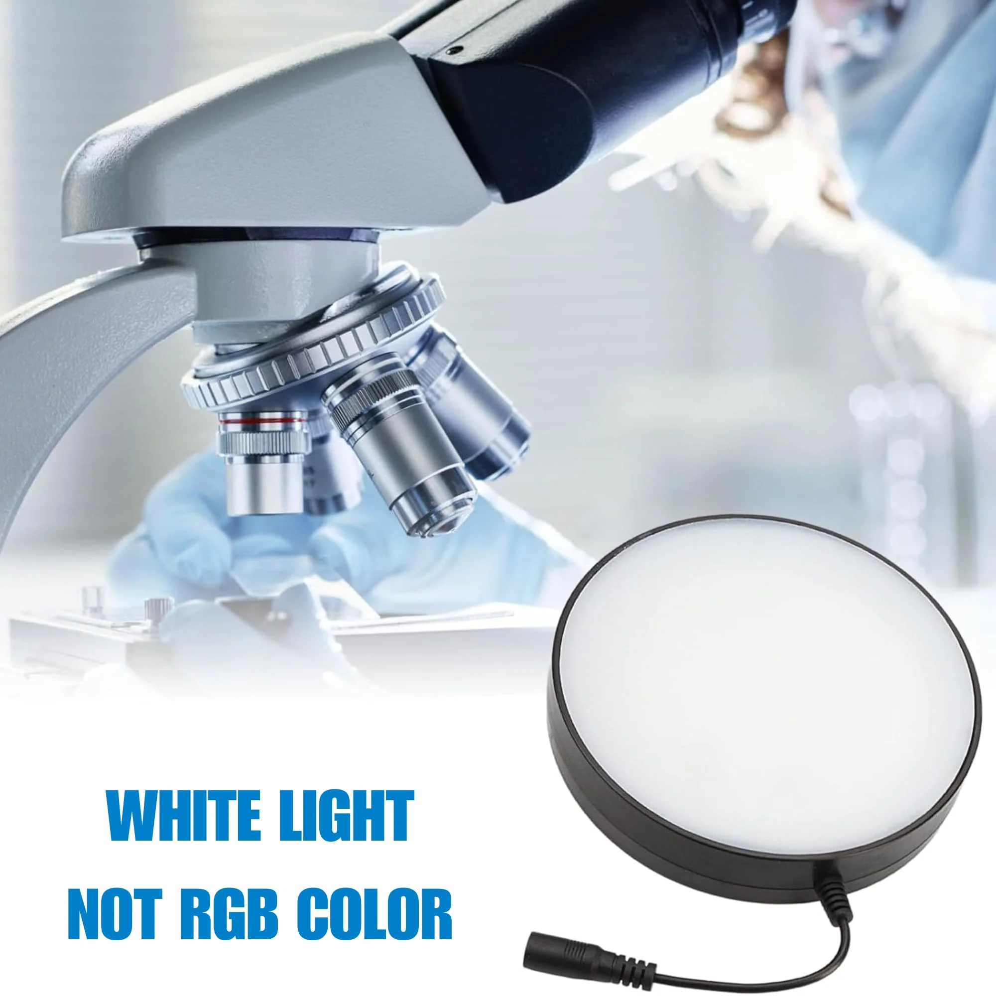 Microscope LED Ring Light Illuminator – Adjustable Brightness White Light Source with Power Adapter, Replacement Accessory for Laboratory Stereo Microscopes (US Plug) - Image 4